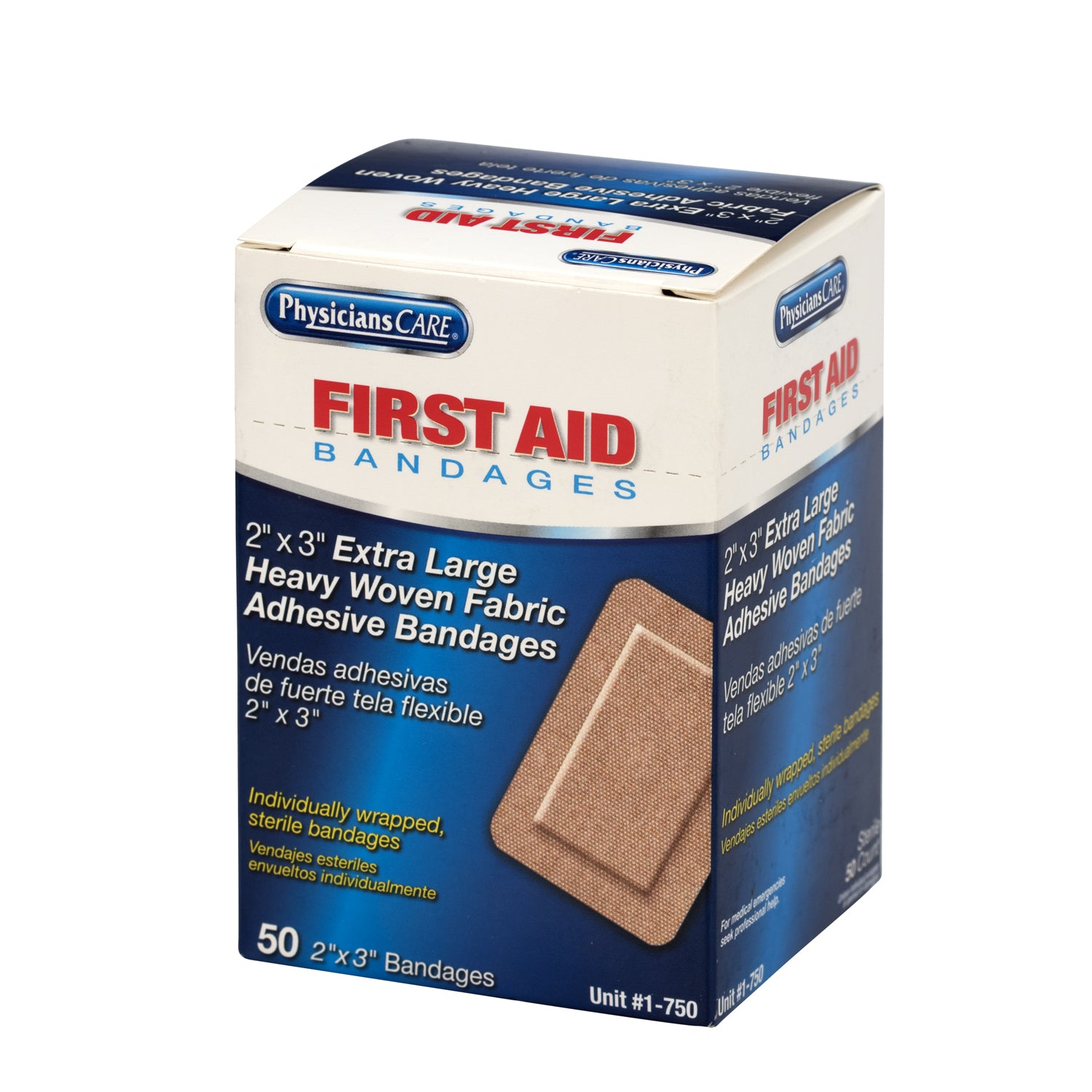 1-750-001 - First Aid Only/Acme United Corporation - Heavy Woven Fabric Bandages, 2"x3", 50/bx  (DROP SHIP ONLY - $150 Minimum Order)    , bx
