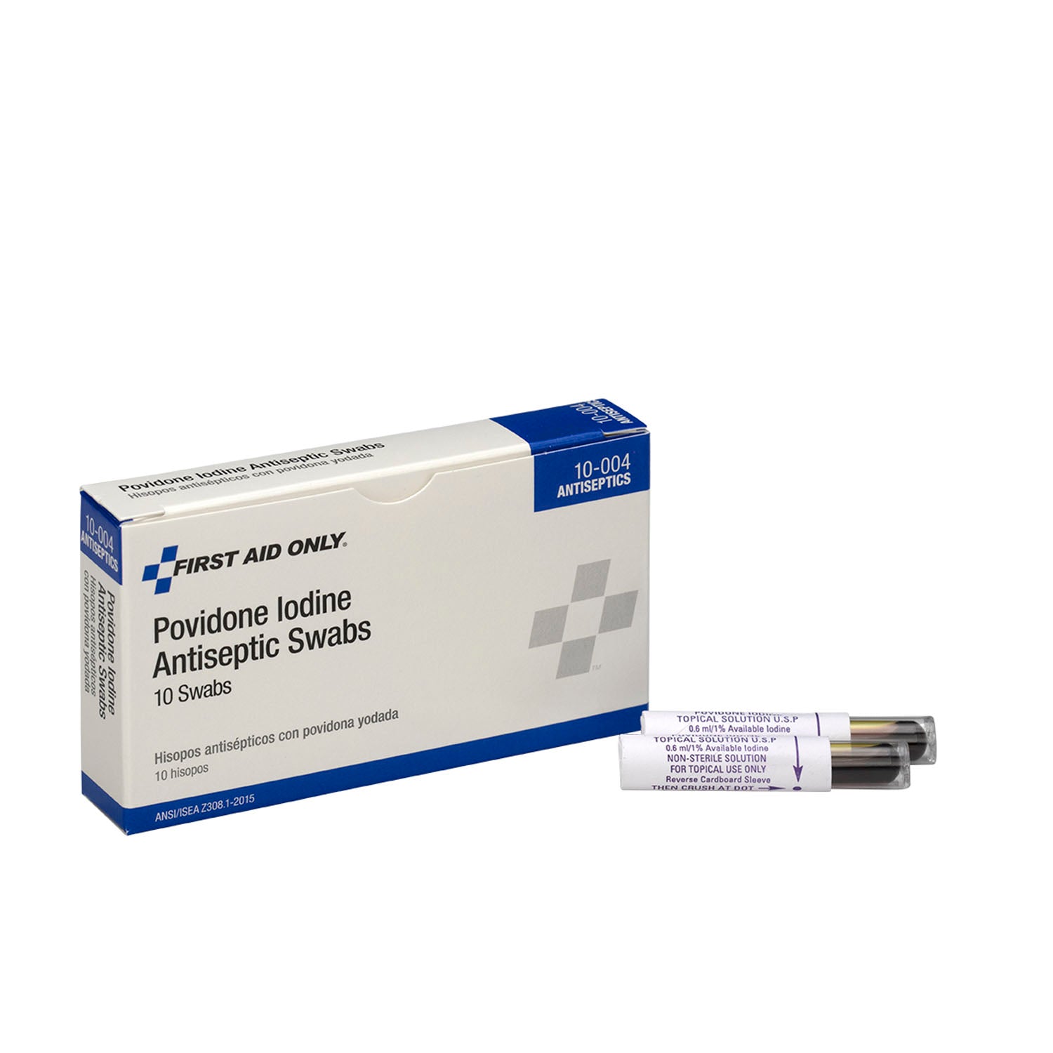 10-004-001 - First Aid Only/Acme United Corporation - PVP Iodine Swabs, 10/bx (DROP SHIP ONLY - $150 Minimum Order)    , bx