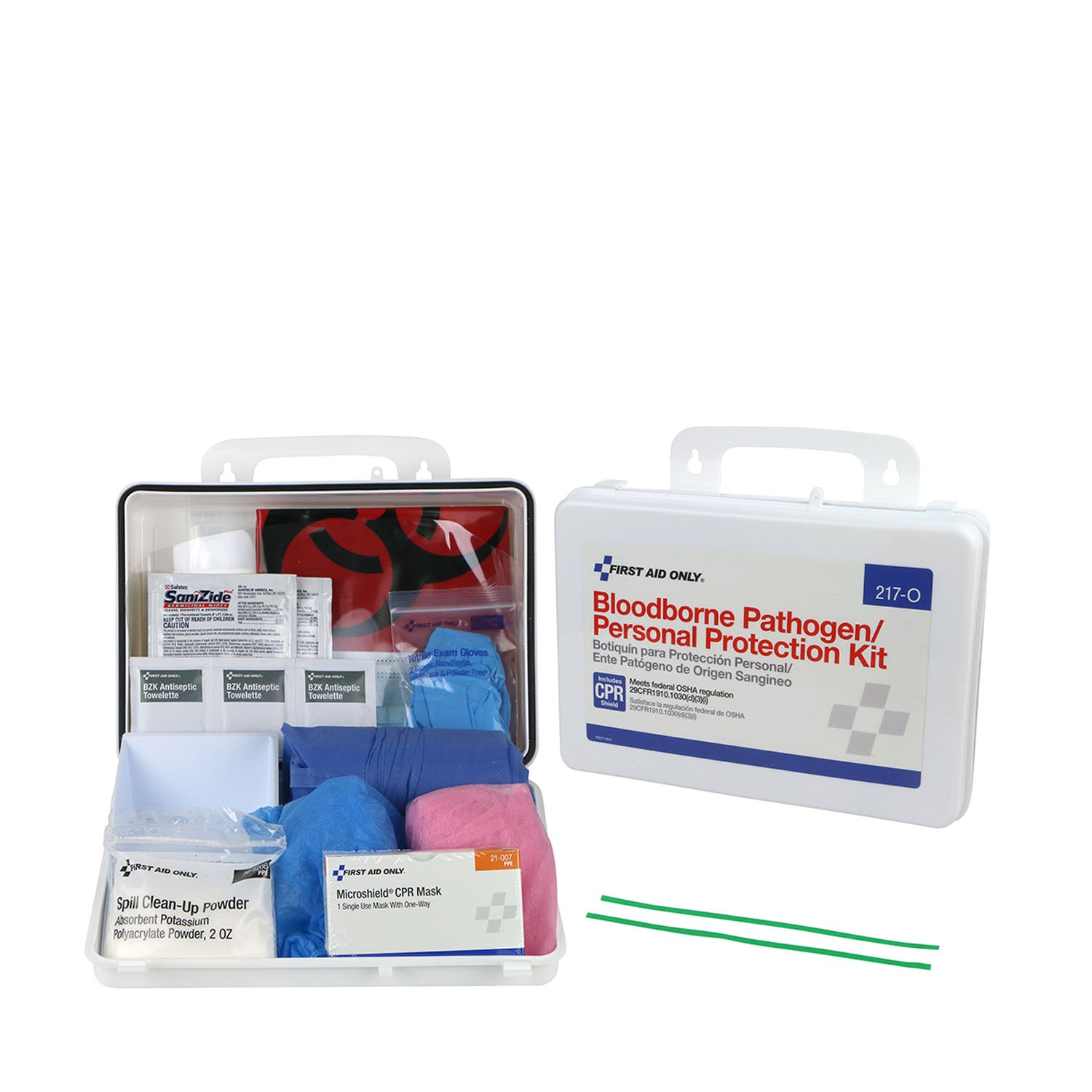 217-O - First Aid Only/Acme United Corporation - BBP Spill Clean Up Kit w/ CPR Microshield, Plastic Case (DROP SHIP ONLY - $150 Minimum Order)    , ea
