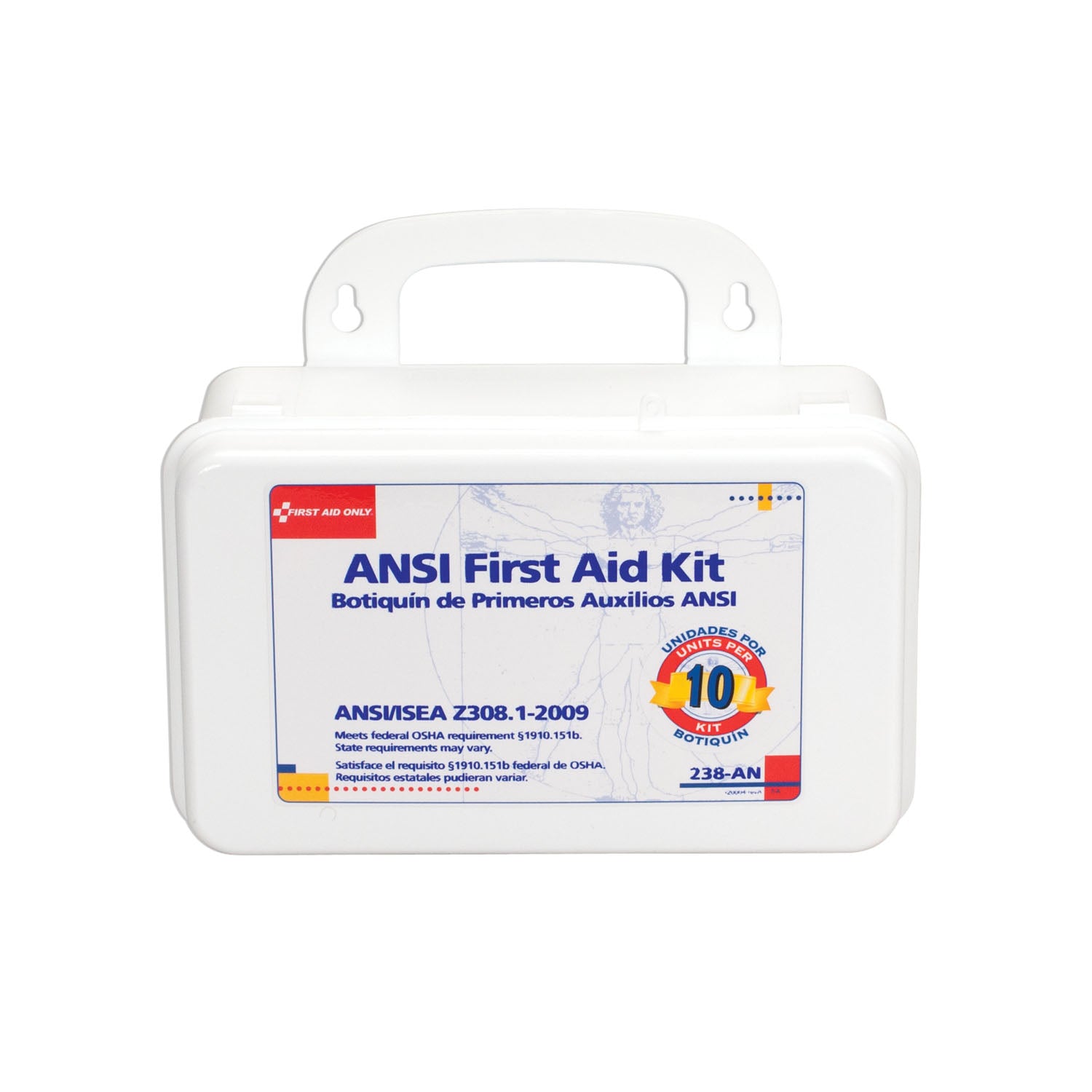 238-AN - First Aid Only/Acme United Corporation - 10 Unit First Aid Kit, Plastic Case  (DROP SHIP ONLY - $150 Minimum Order)    , ea