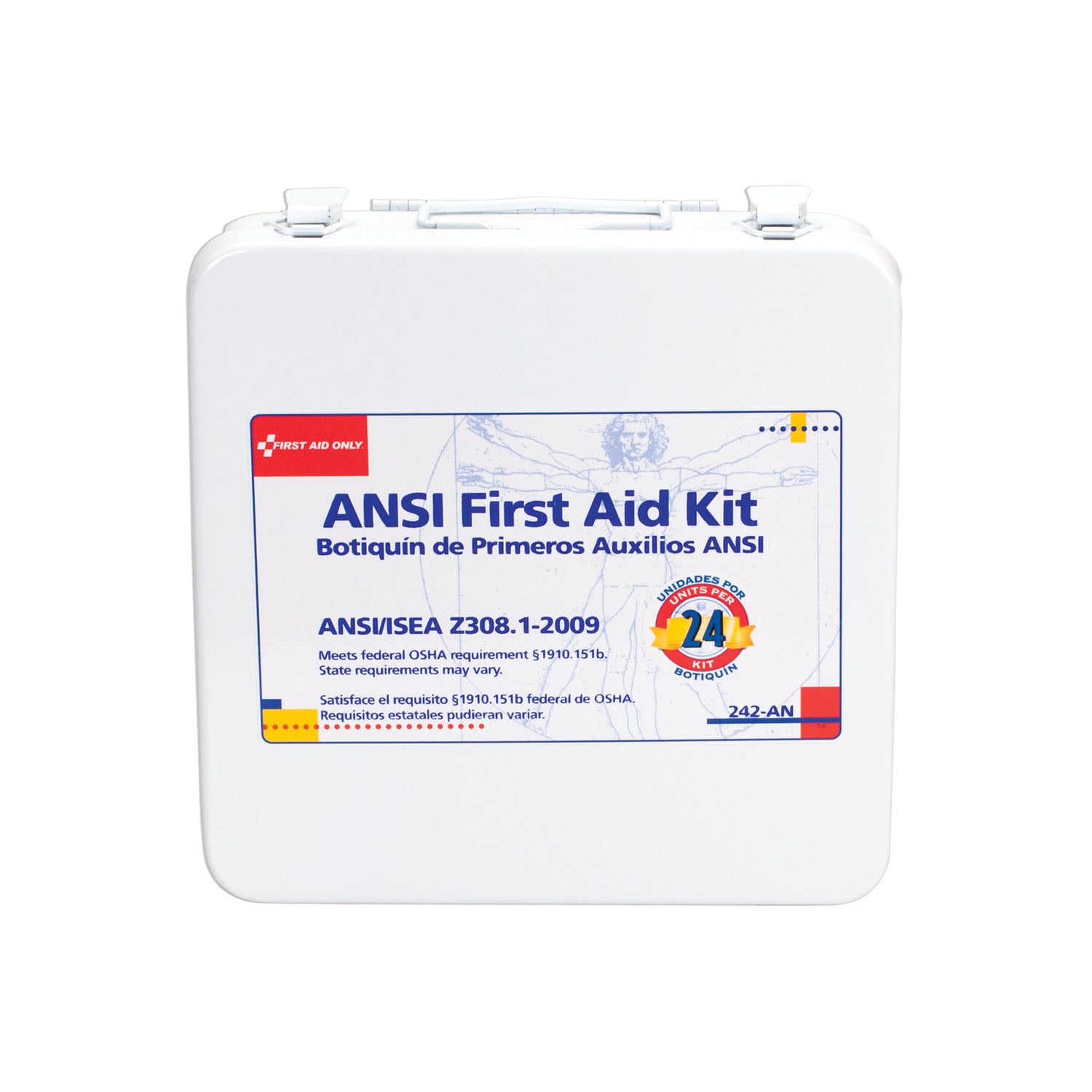 242-AN - First Aid Only/Acme United Corporation - 24 Unit First Aid Kit, Metal Case  (DROP SHIP ONLY - $150 Minimum Order)    , ea
