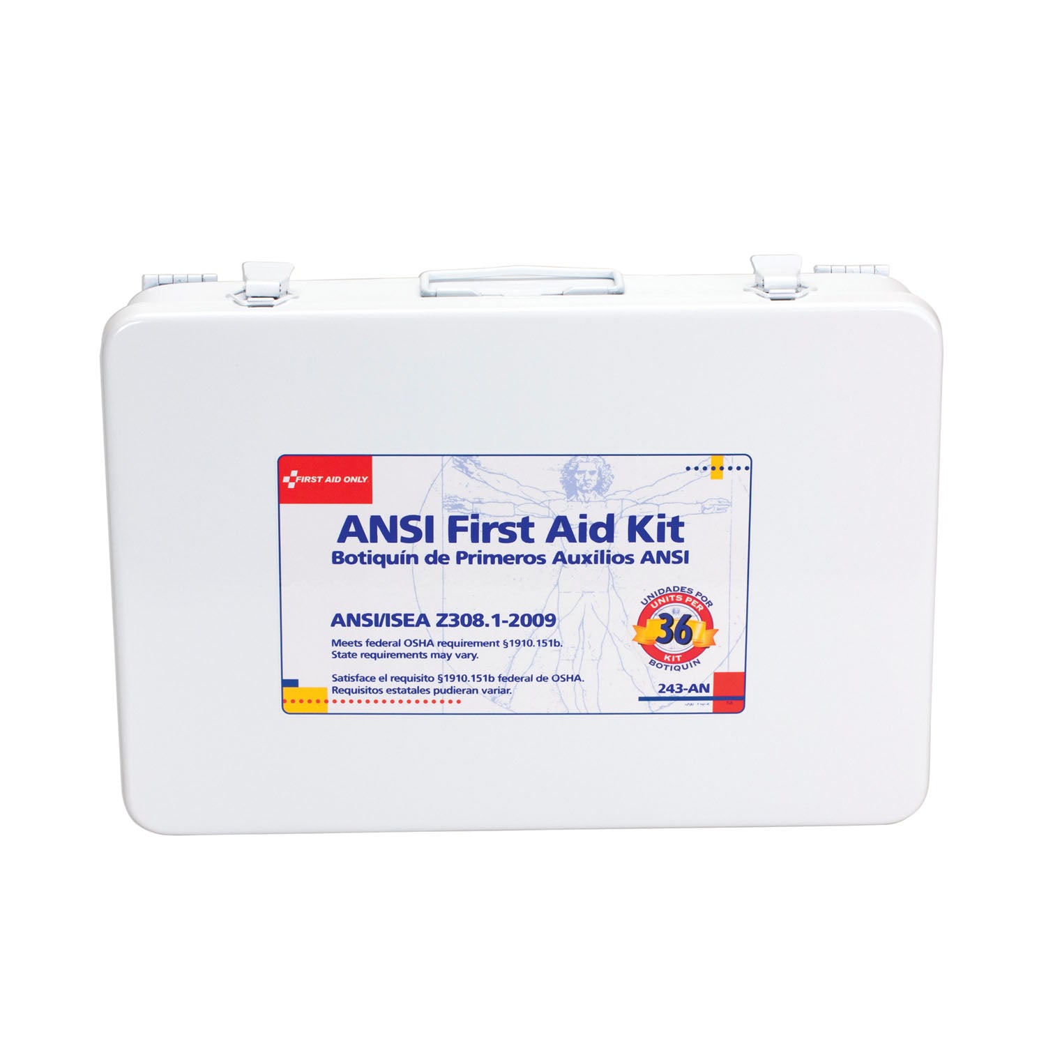 243-AN - First Aid Only/Acme United Corporation - First Aid Kit, 36 Unit, Metal Case (DROP SHIP ONLY - $150 Minimum Order)    , ea