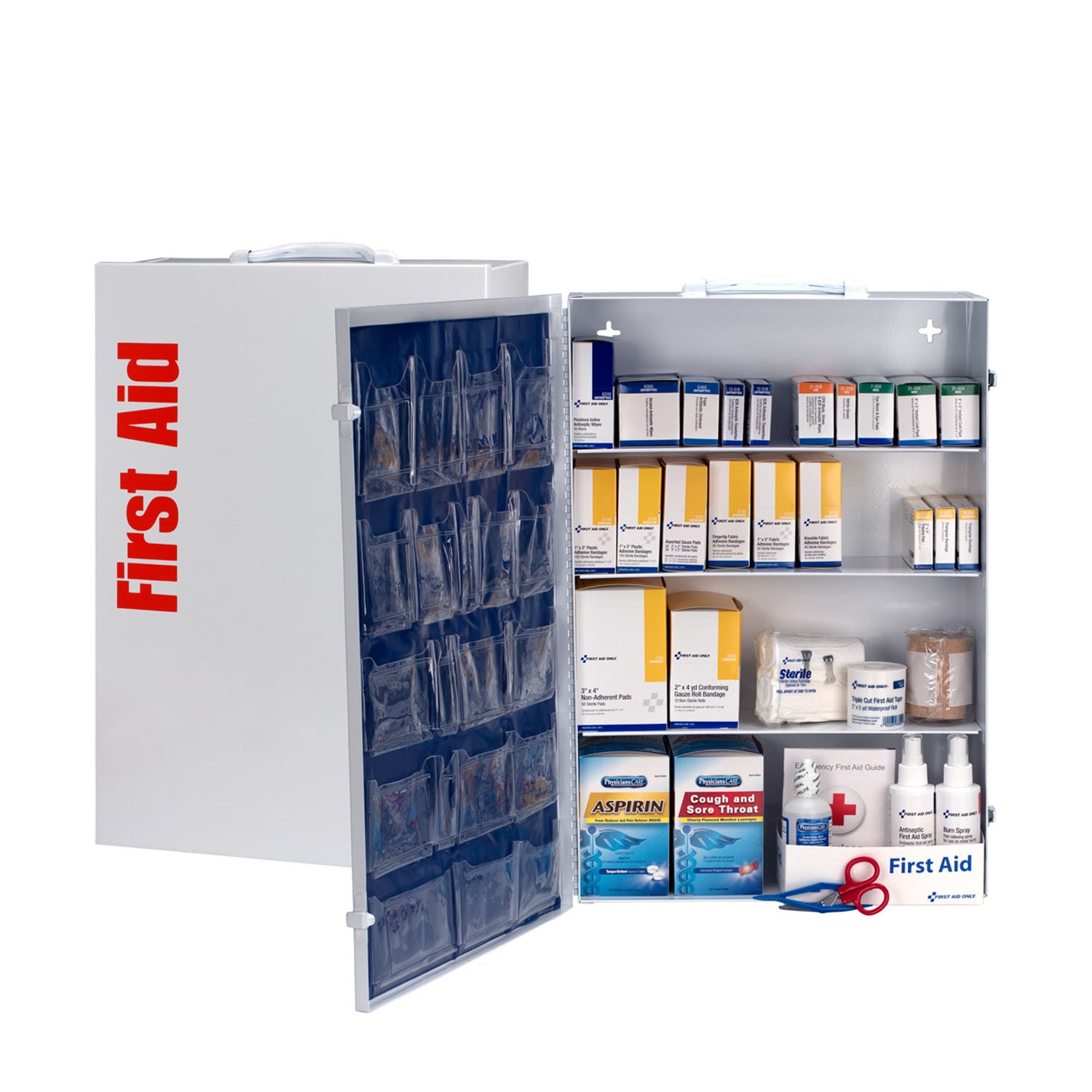 248-O/P - First Aid Only/Acme United Corporation - 4 Shelf Industrial Station, 1060 Piece, Metal Cabinet w/ 20 Pocket Vinyl Liner, 1 ea. (DROP SHIP ONLY - $150 Minimum Order)    , ea