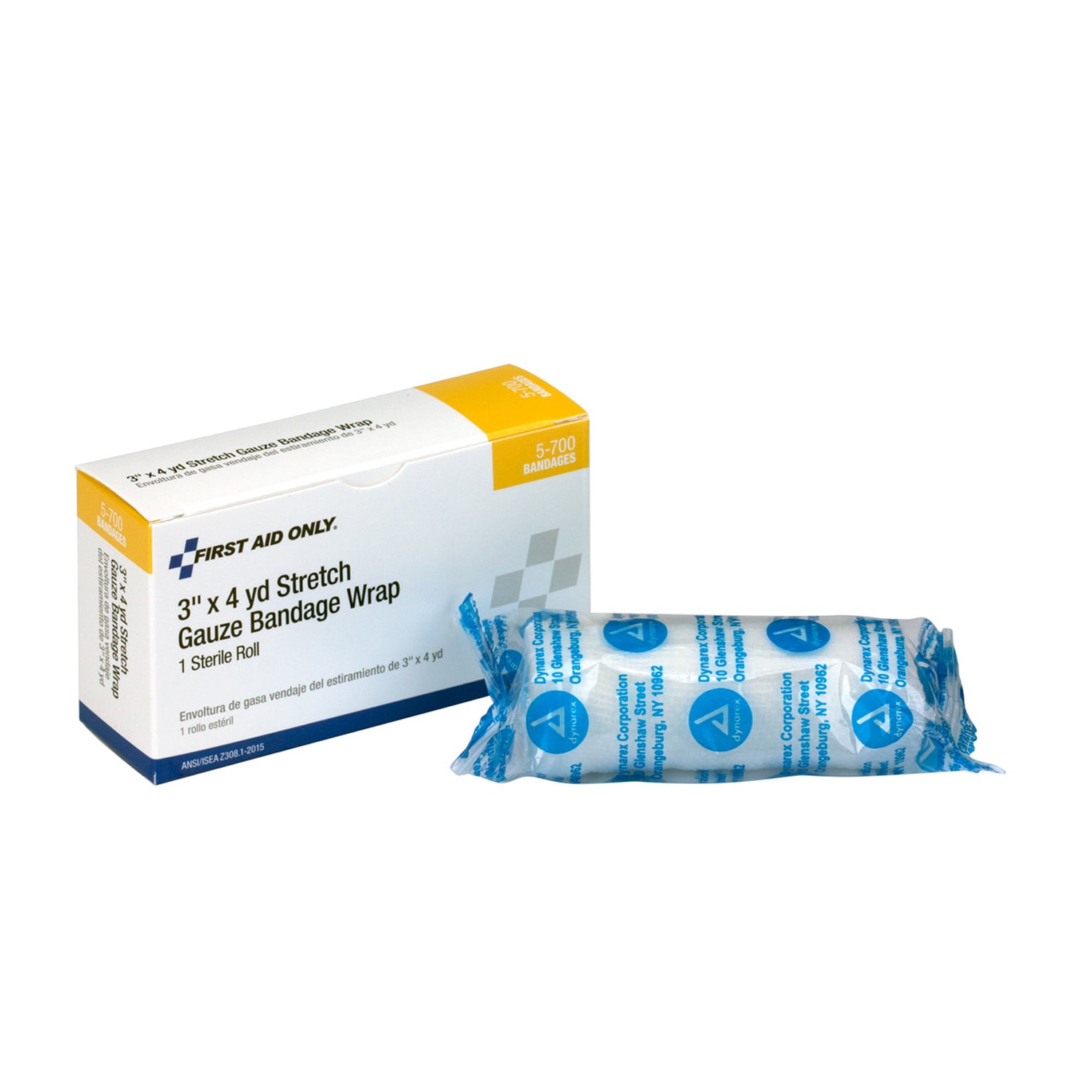 5-700 - 急救用品/Acme United Corporation - 無菌彈性紗布，3吋x4碼，1盒/箱（僅限代發貨 - 最低訂購金額150美元），盒