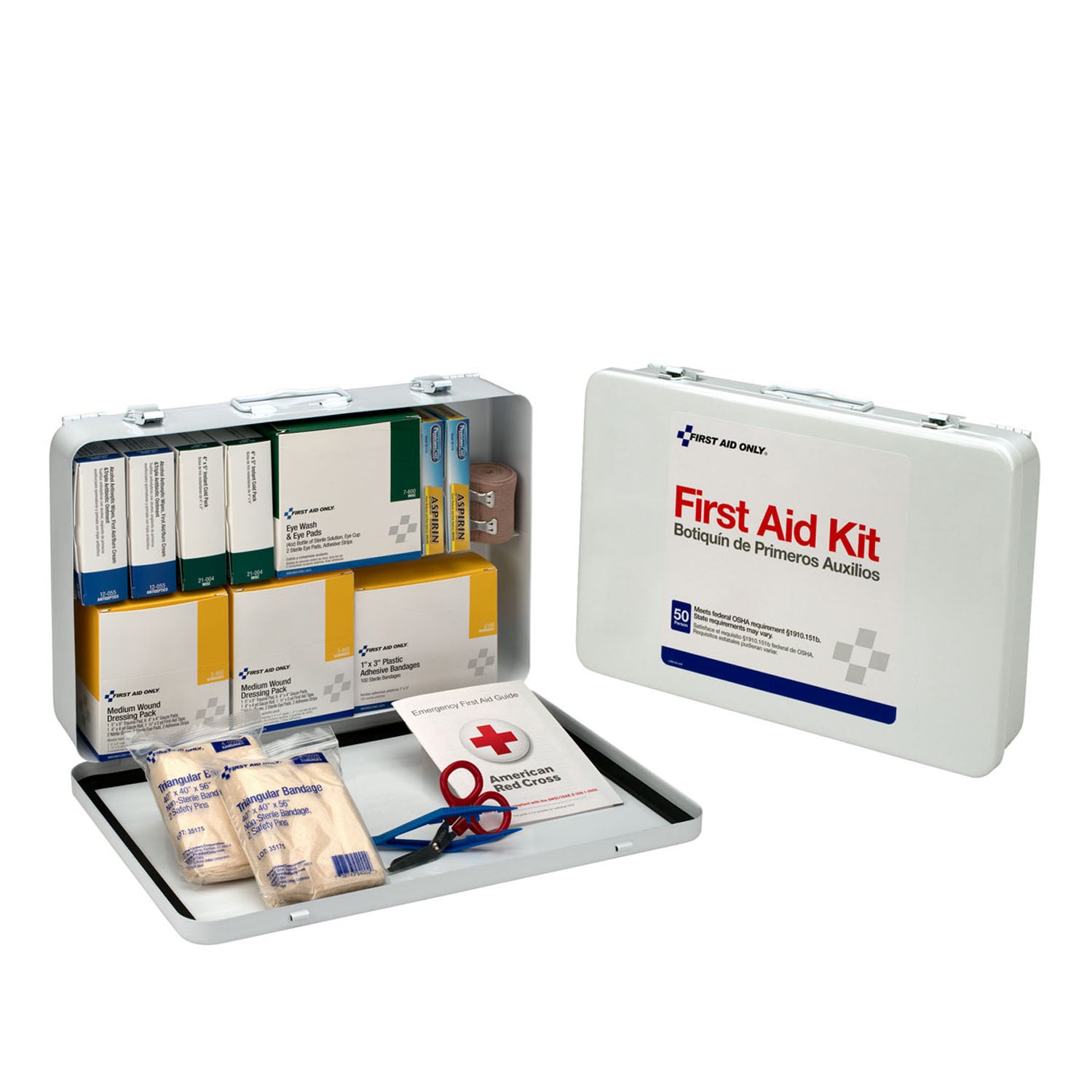6450 - First Aid Only/Acme United Corporation - Vehicle First Aid Kit, 50 Person, Metal Case (DROP SHIP ONLY - $150 Minimum Order)    , ea