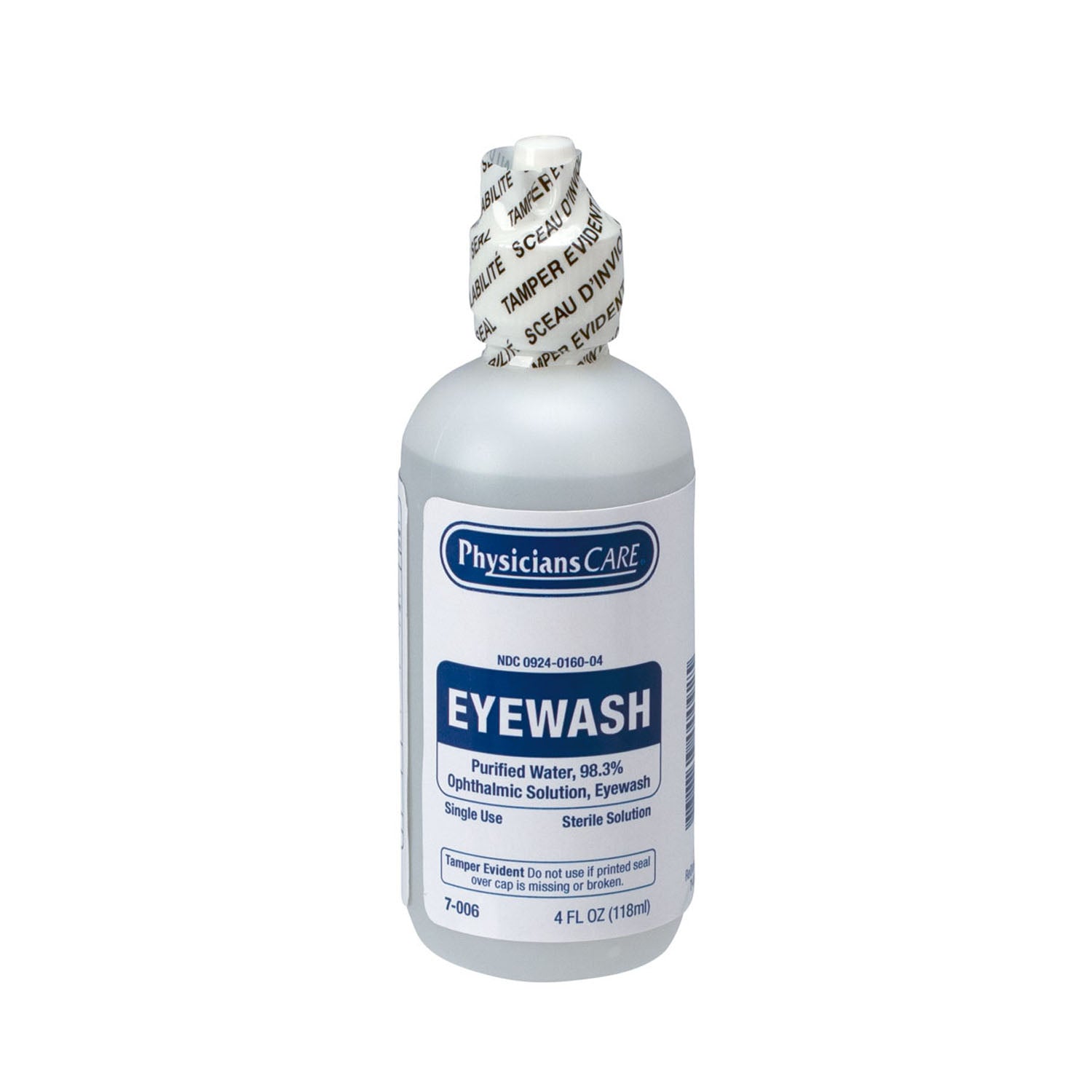 7-006 - First Aid Only/Acme United Corporation - Eyewash Bottle, Screw Cap, 4oz  , 48/cs (DROP SHIP ONLY - $150 Minimum Order)    , cs