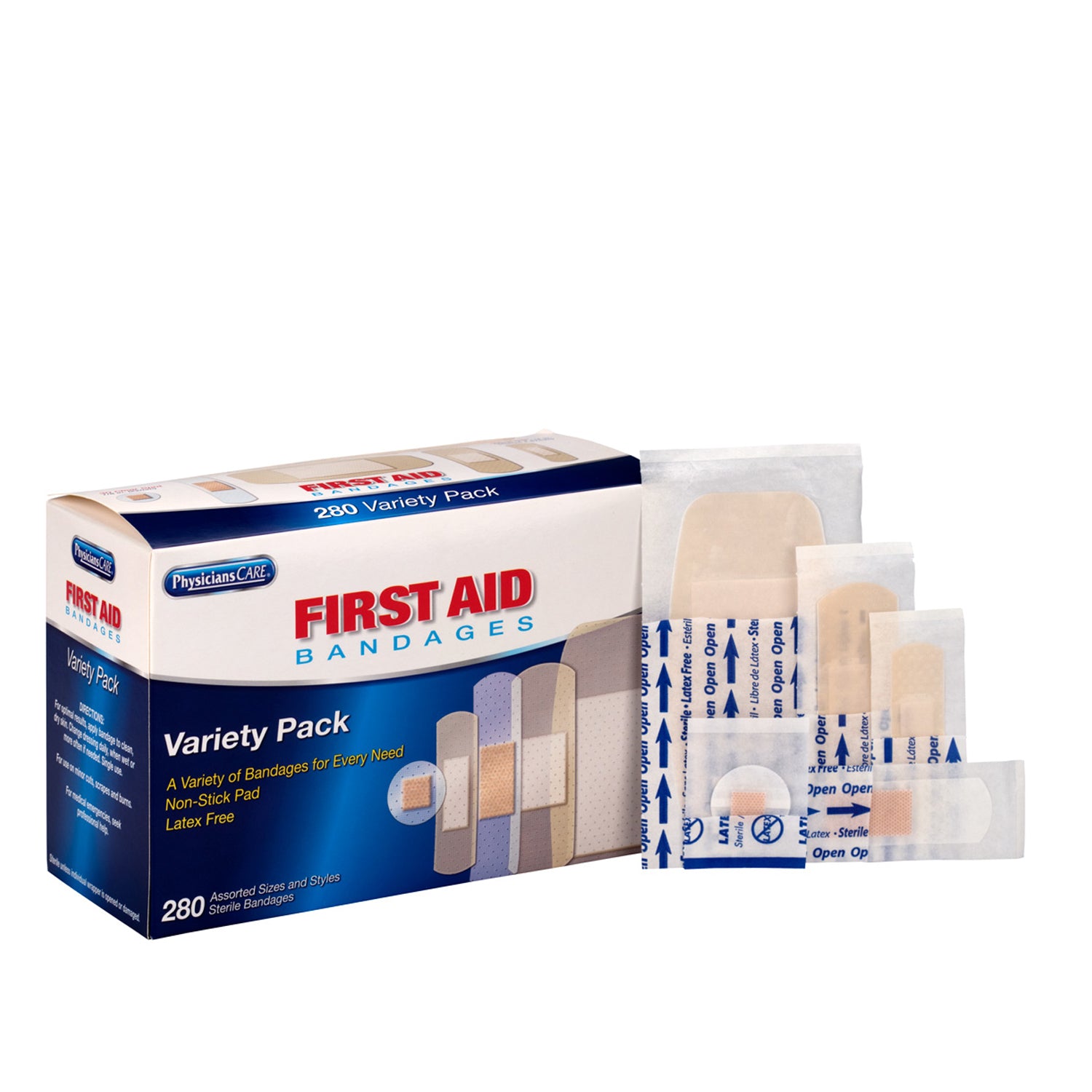 90347 - First Aid Only/Acme United Corporation - Sheer & Clear Bandage Variety Pack, Assorted Sizes, 280/bx (DROP SHIP ONLY - $150 Minimum Order)    , bx