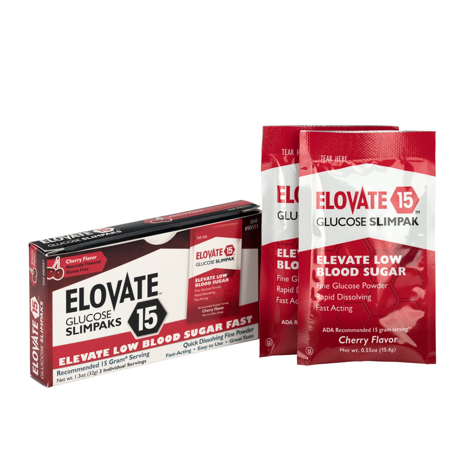 90551 - Primeros auxilios solamente/Acme United Corporation - Paquetes de glucosa Elovate, 2/caja (SOLO ENVÍO DIRECTO - Pedido mínimo de $150), caja