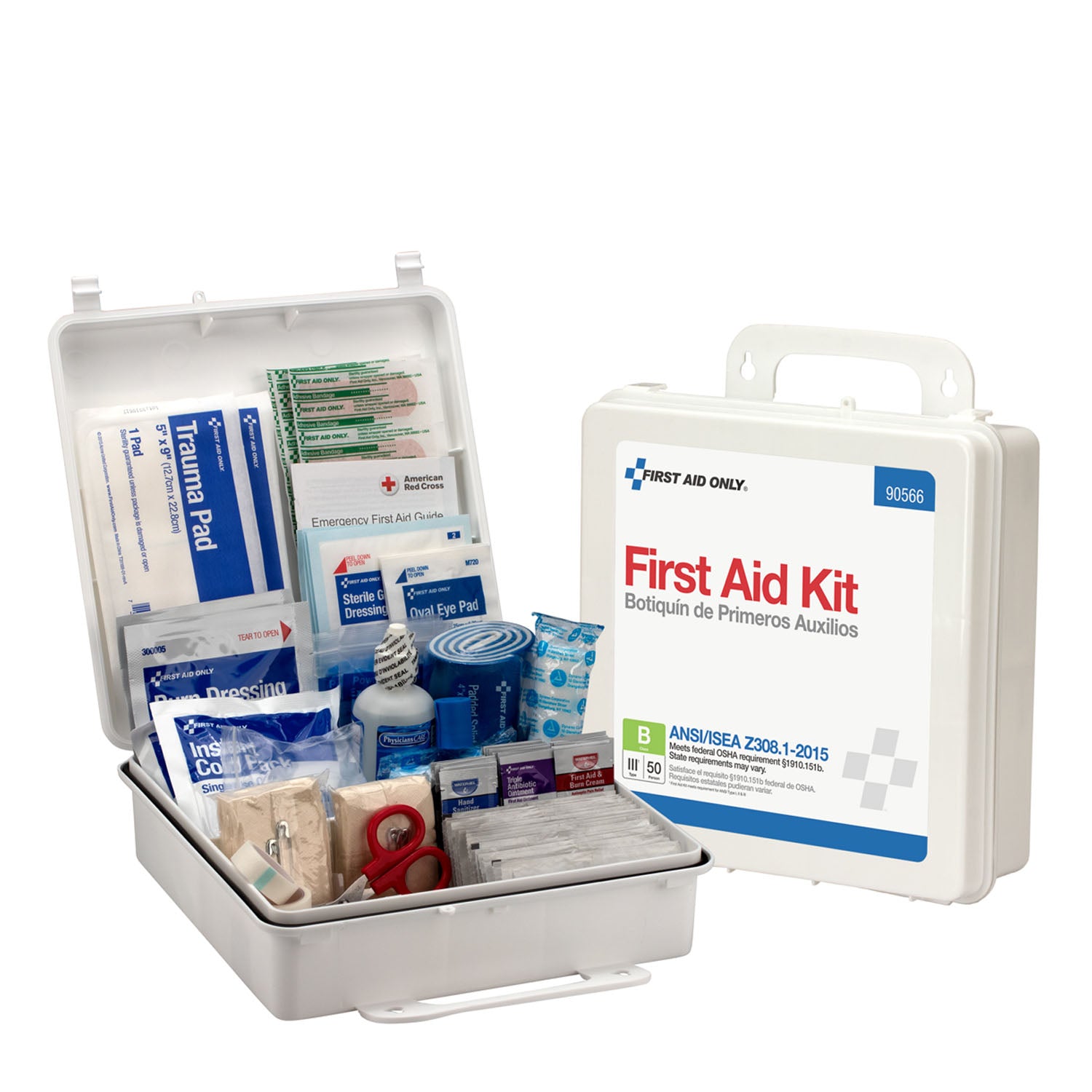 90566 - First Aid Only/Acme United Corporation - 50 Person First Aid Kit, ANSI B, Plastic Case, 6/cs  (DROP SHIP ONLY - $150 Minimum Order)    , cs