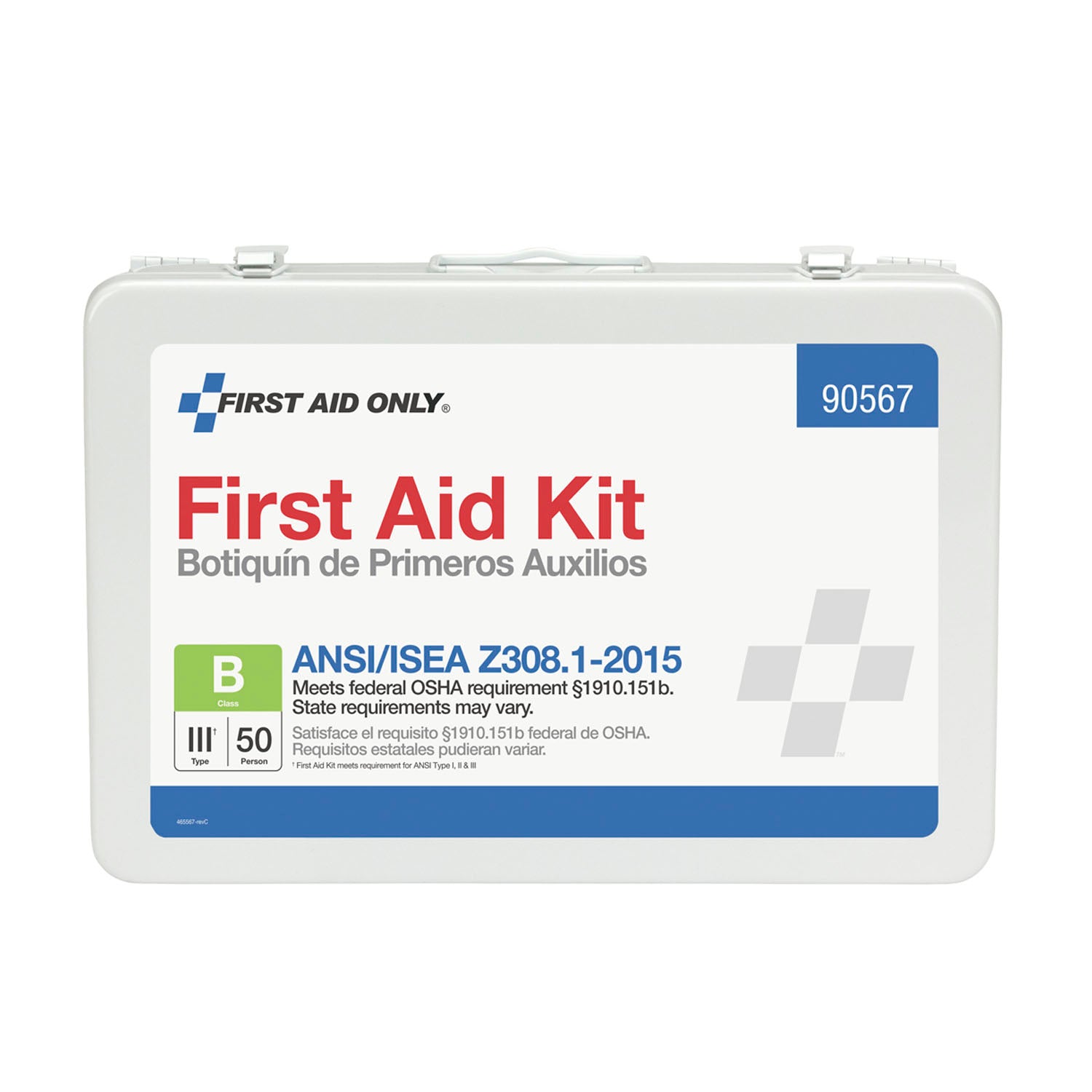 90567 - First Aid Only/Acme United Corporation - 50 Person First Aid Kit, ANSI B, Metal Case (DROP SHIP ONLY - $150 Minimum Order)    , ea