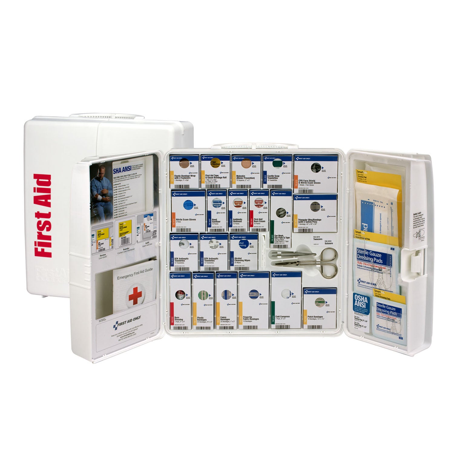 90580-021 - Solo primeros auxilios/Acme United Corporation - Gabinete grande de plástico inteligente para cumplimiento, sin medicamentos, ANSI 2021 Clase A+ (SOLO ENVÍO DIRECTO - Pedido mínimo de $150), caja