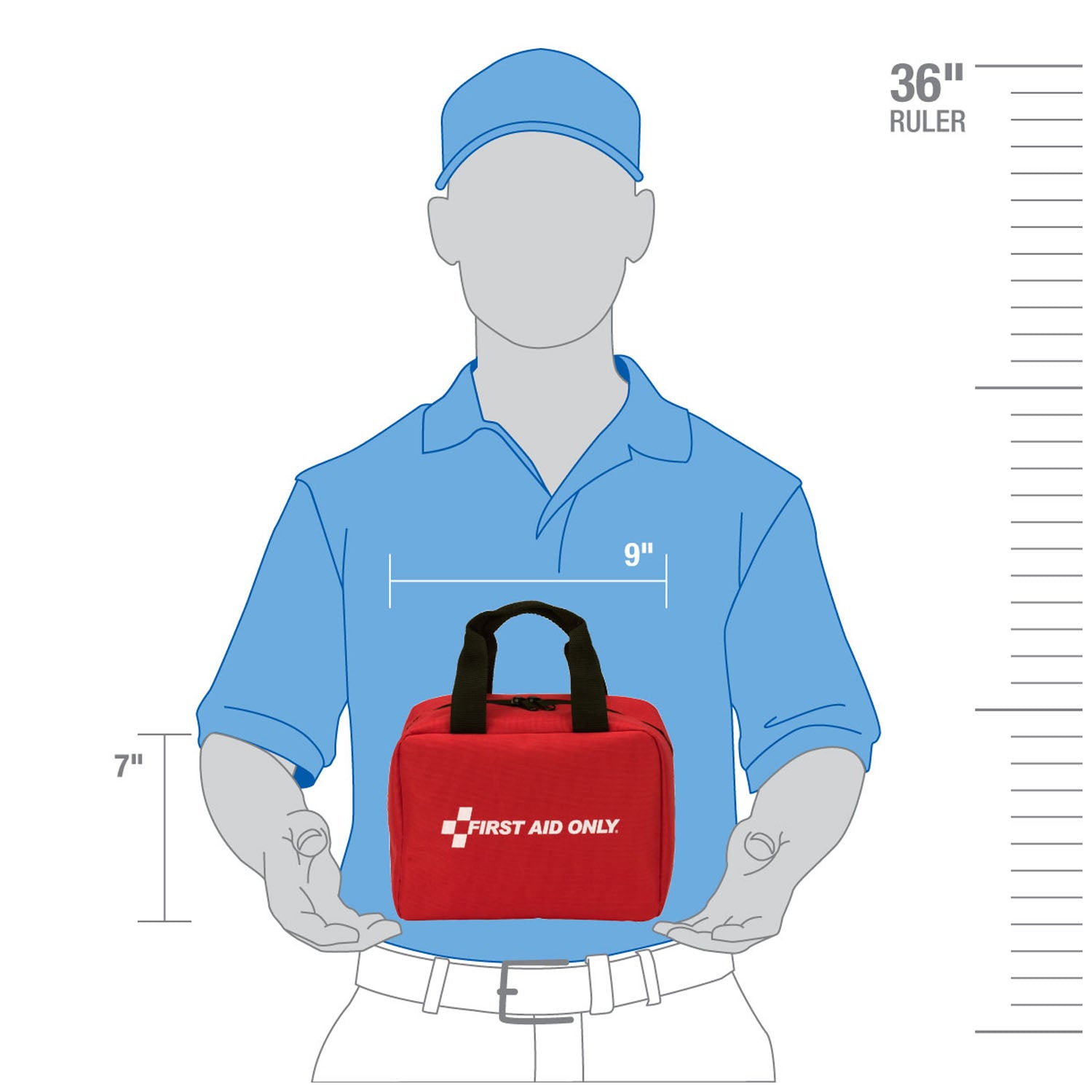 90594 - Solo primeros auxilios/Acme United Corporation - Botiquín de primeros auxilios, 25 personas, ANSI A, estuche de tela (SOLO ENVÍO DIRECTO - Pedido mínimo de $150), c/u