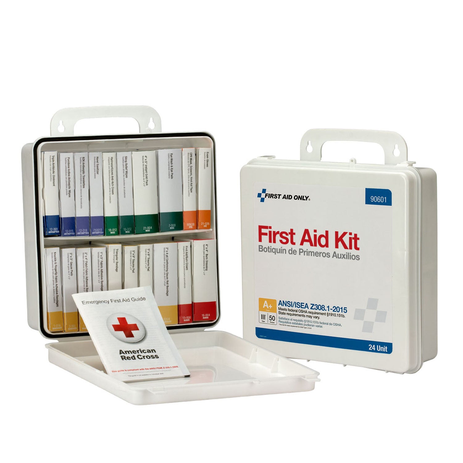 90601 - First Aid Only/Acme United Corporation - 急救箱，24 件裝，ANSI A+ 級，塑膠箱（僅限代發貨 - 最低訂單金額 150 美元），每件