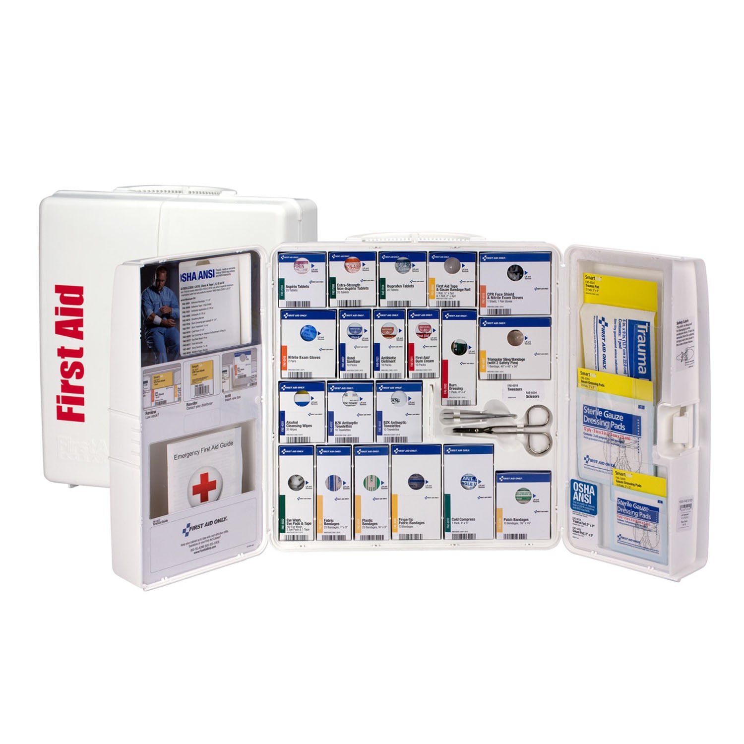 90608 - First Aid Only/Acme United Corporation - Large Plastic Smart Compliance Cabinet w/ Meds, ANSI A+ (DROP SHIP ONLY - $150 Minimum Order)    , ea