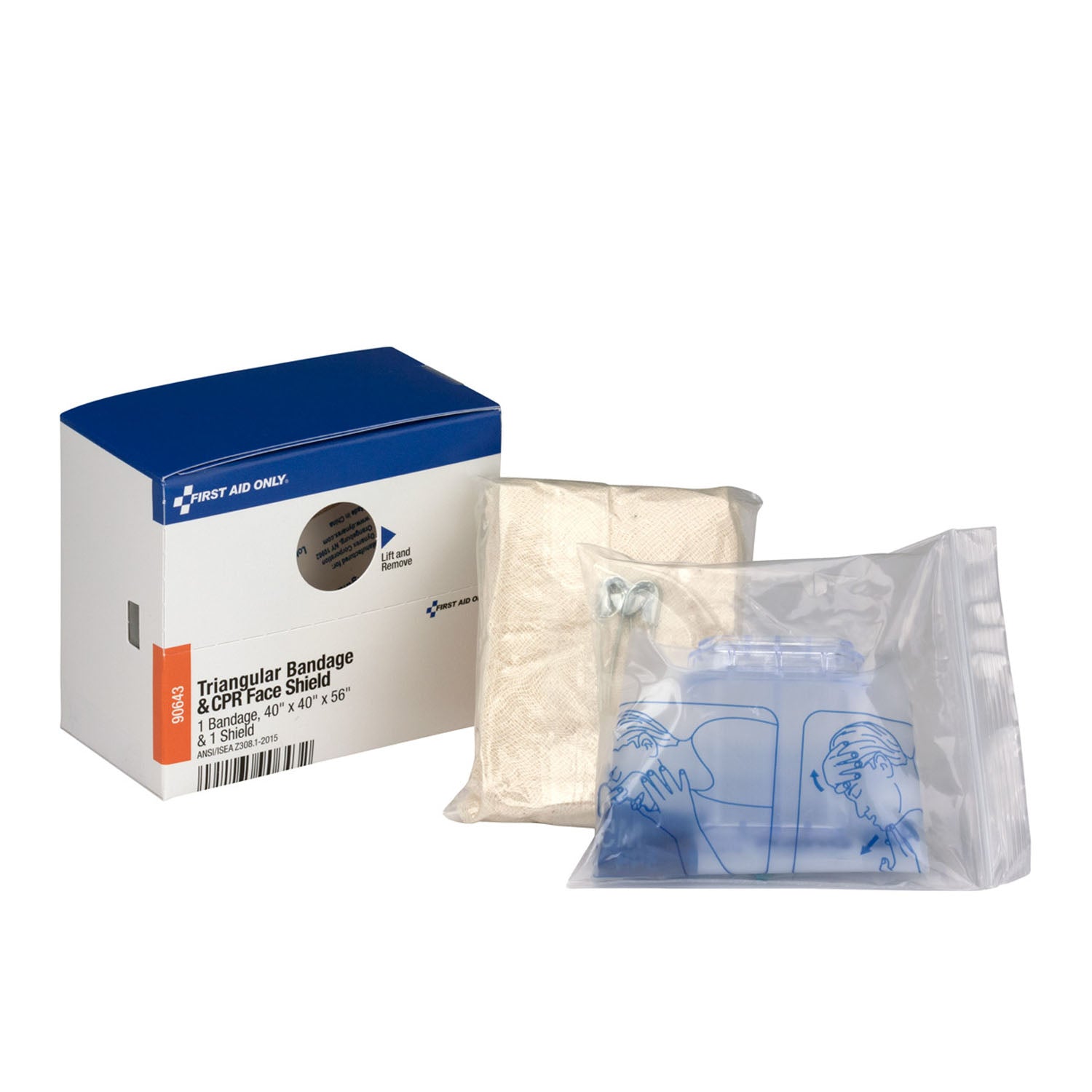 90643 - 急救用品/Acme United Corporation - SC 補充裝，包含：CPR 面罩和三角紗繃帶（僅限代發貨 - 最低訂單金額 150 美元），每個