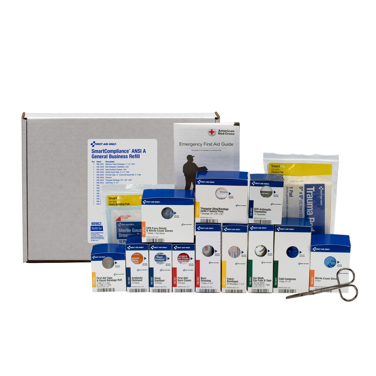 90962 - First Aid Only/Acme United Corporation - SC ANSI A Gen Bus Refill, w/o Meds (DROP SHIP ONLY - $150 Minimum Order)    , ea