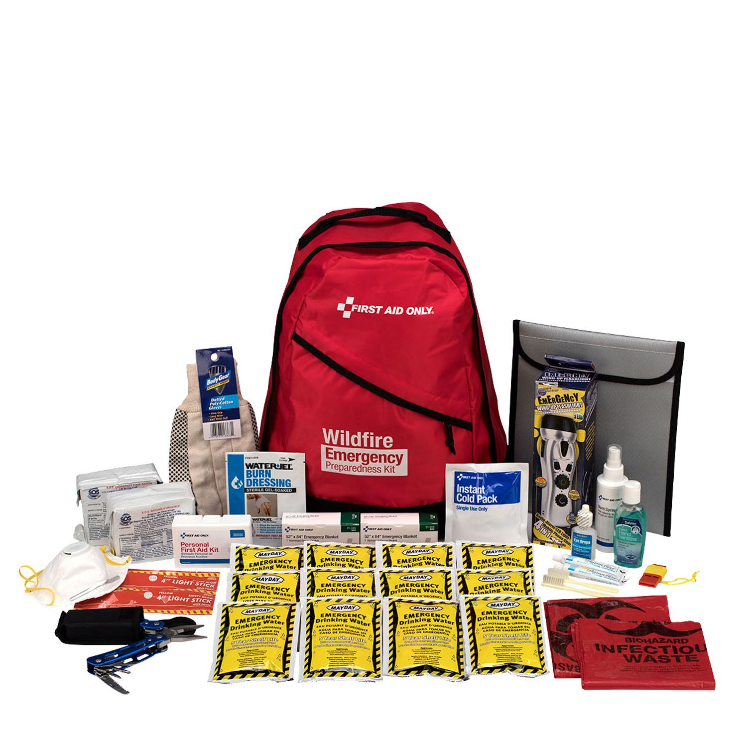 91058 - Primeros auxilios solamente/Acme United Corporation - Mochila de preparación para emergencias, incendios forestales (SOLO ENVÍO DIRECTO), c/u