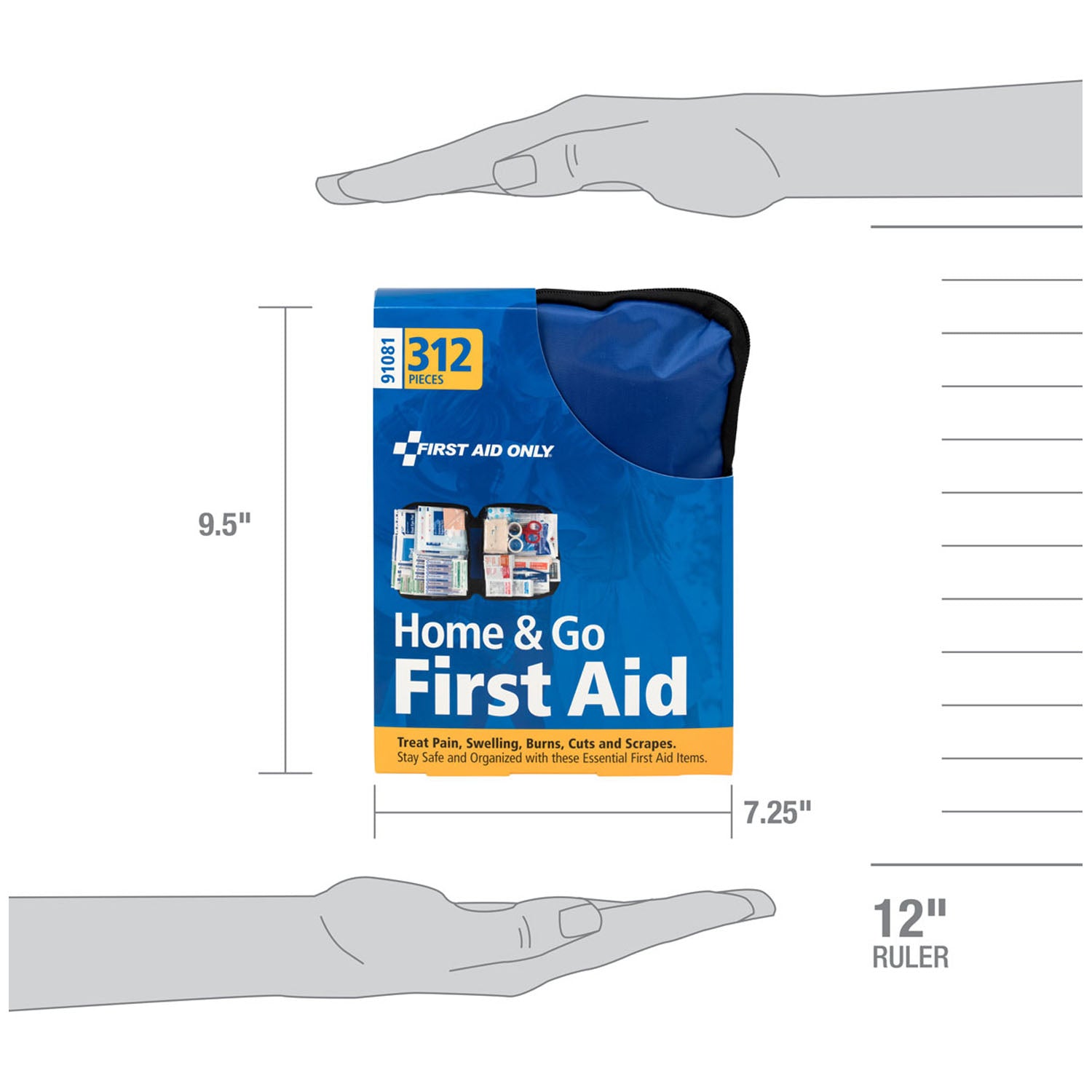 91081 - First Aid Only/Acme United Corporation - Botiquín de primeros auxilios, 312 piezas, estuche de tela, 6/caja (SOLO ENVÍO DIRECTO - Pedido mínimo de $150), caja