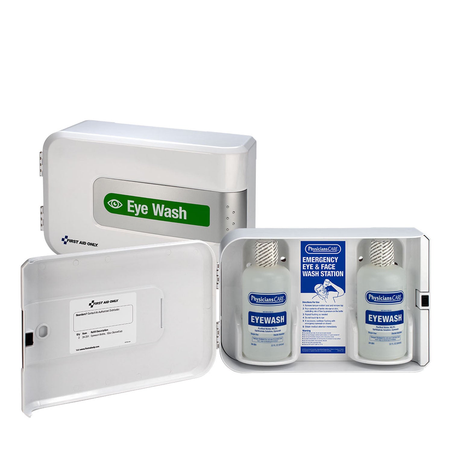 91101 - First Aid Only/Acme United Corporation - Smart Compliance Complete Eyewash Cabinet, Plastic (DROP SHIP ONLY - $150 Minimum Order)    , ea