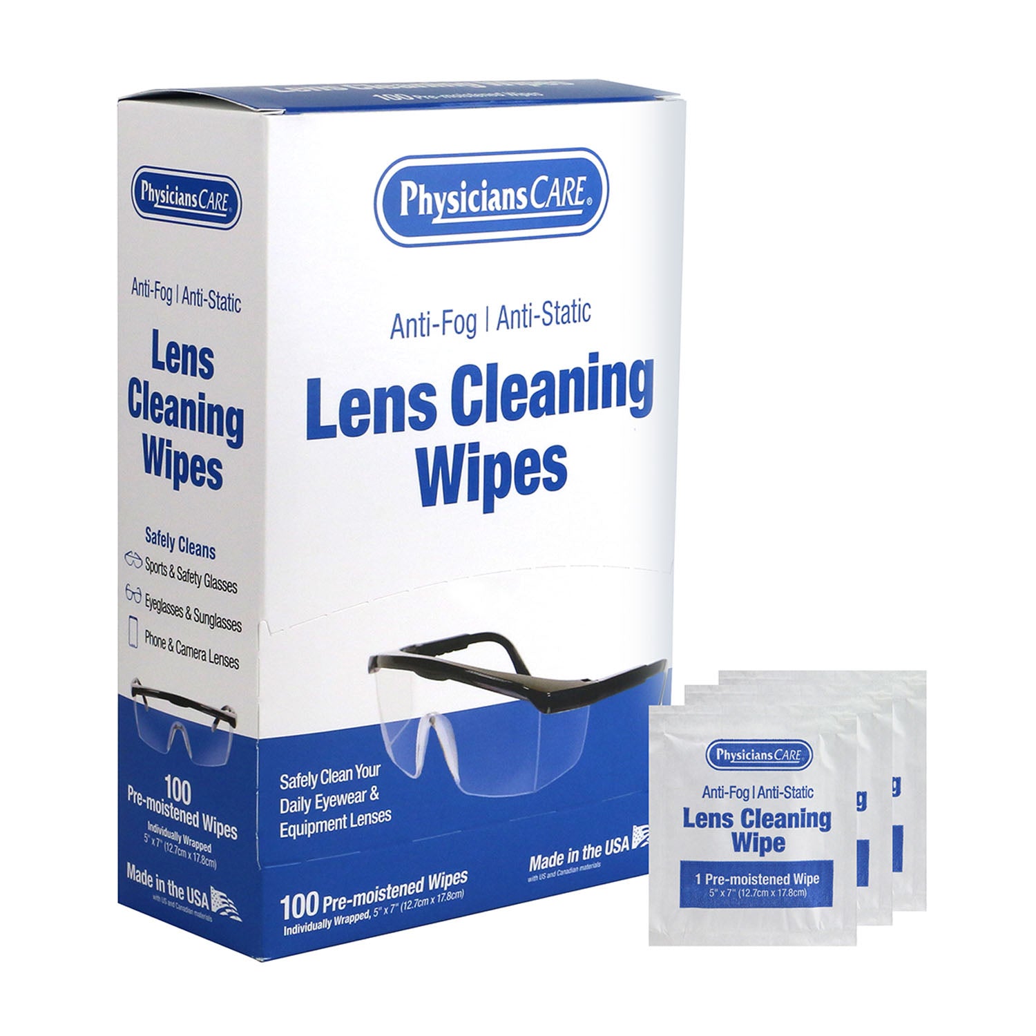 91295 - First Aid Only/Acme United Corporation - Lens Cleaning Wipes, 100/bx, 10bx/cs  (DROP SHIP ONLY - $150 Minimum Order)    , cs