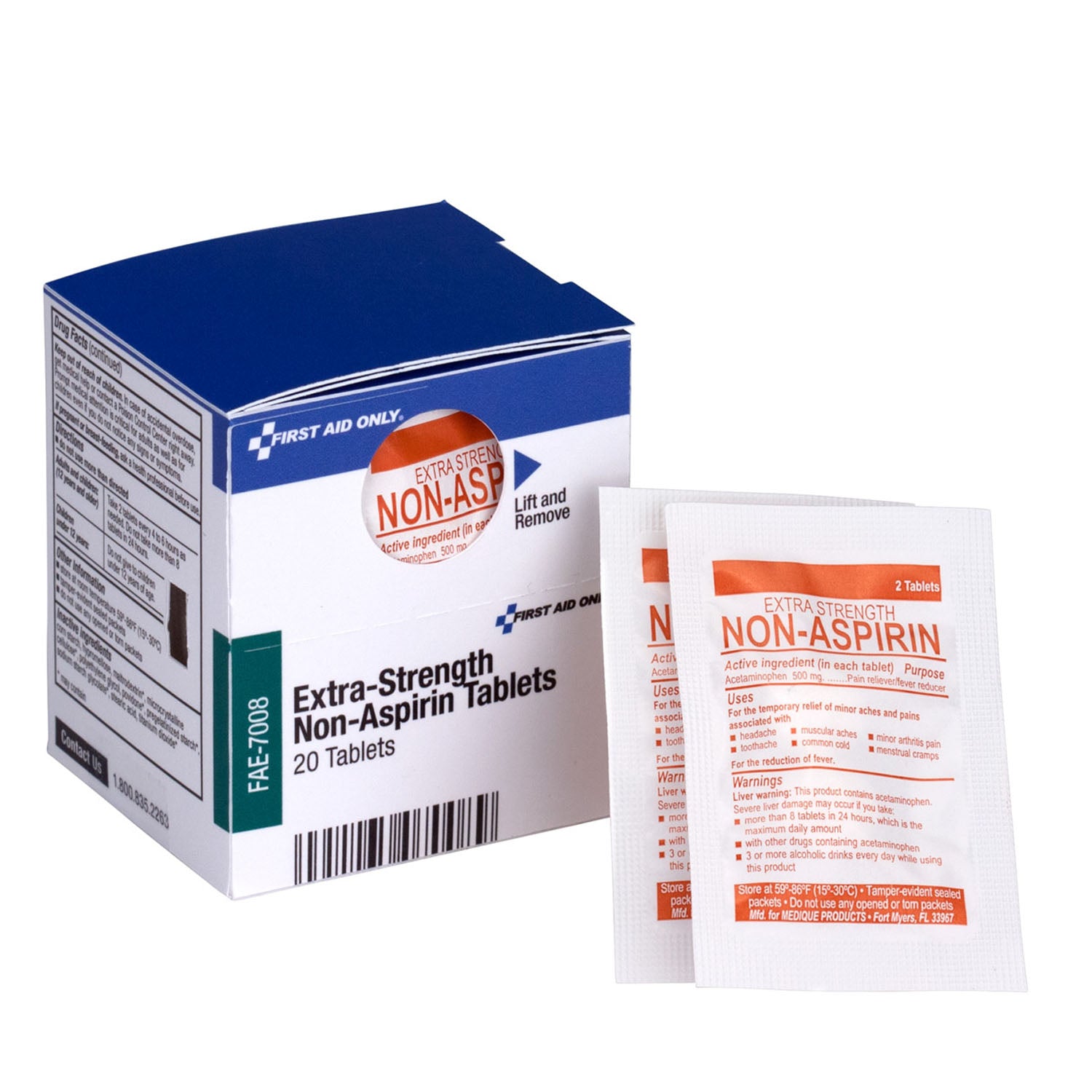 FAE-7008 - First Aid Only/Acme United Corporation - SC Refill, Includes: Extra Strength Non-Aspirin, 2/pk, 10pk/bx, 24bx/cs (DROP SHIP ONLY - $150 Minimum Order)    , cs
