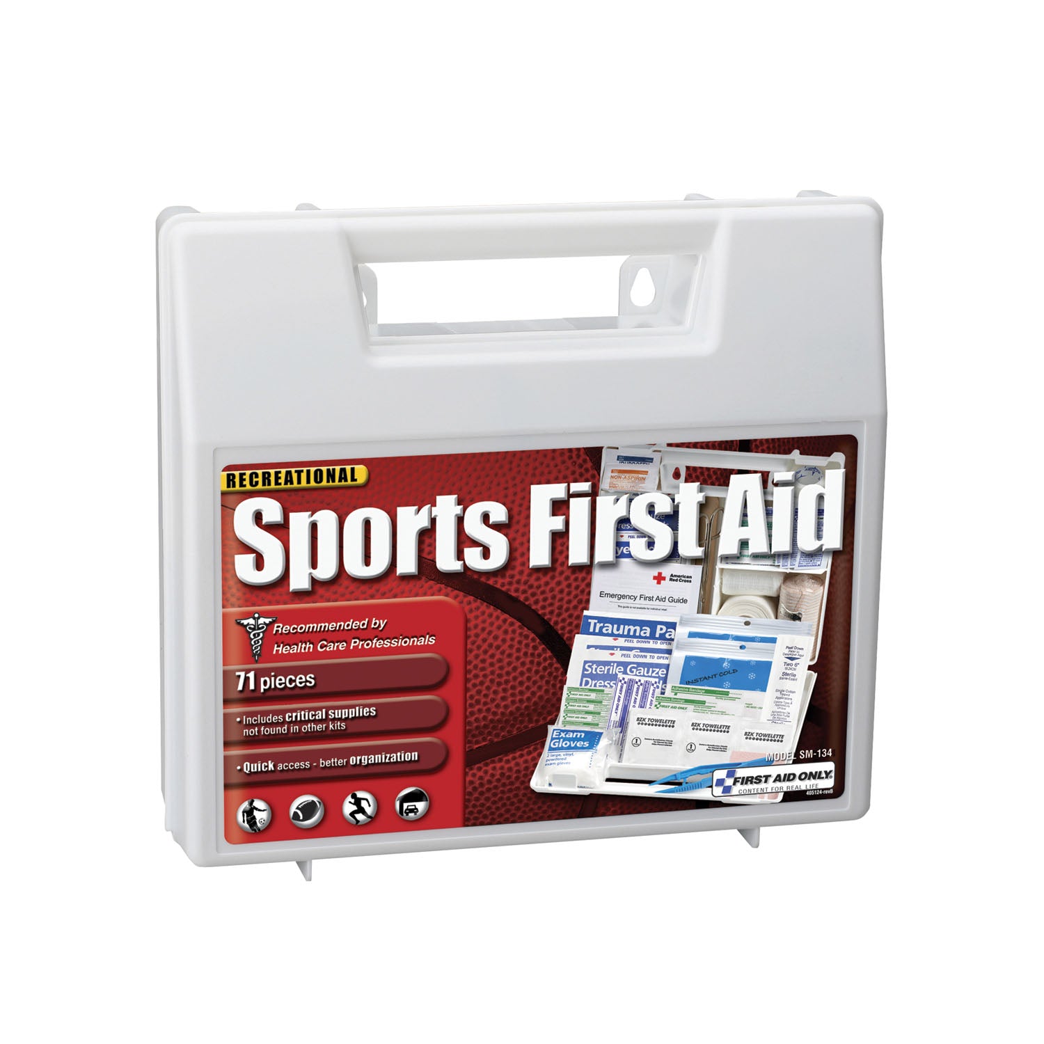 SM-134 - First Aid Only/Acme United Corporation - Sports First Aid Kit, 10 Person, Plastic Case (DROP SHIP ONLY - $150 Minimum Order)    , ea