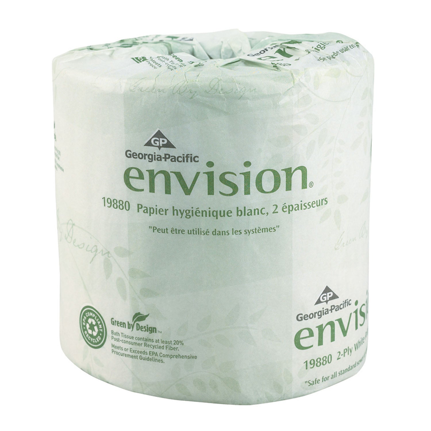 19880 - Georgia-Pacific Consumer Products - Embossed Bathroom Tissue, 2-Ply, White, 4½" x 4.05", 550 sht/rl, 80 rl/cs (20 cs/plt)    , cs