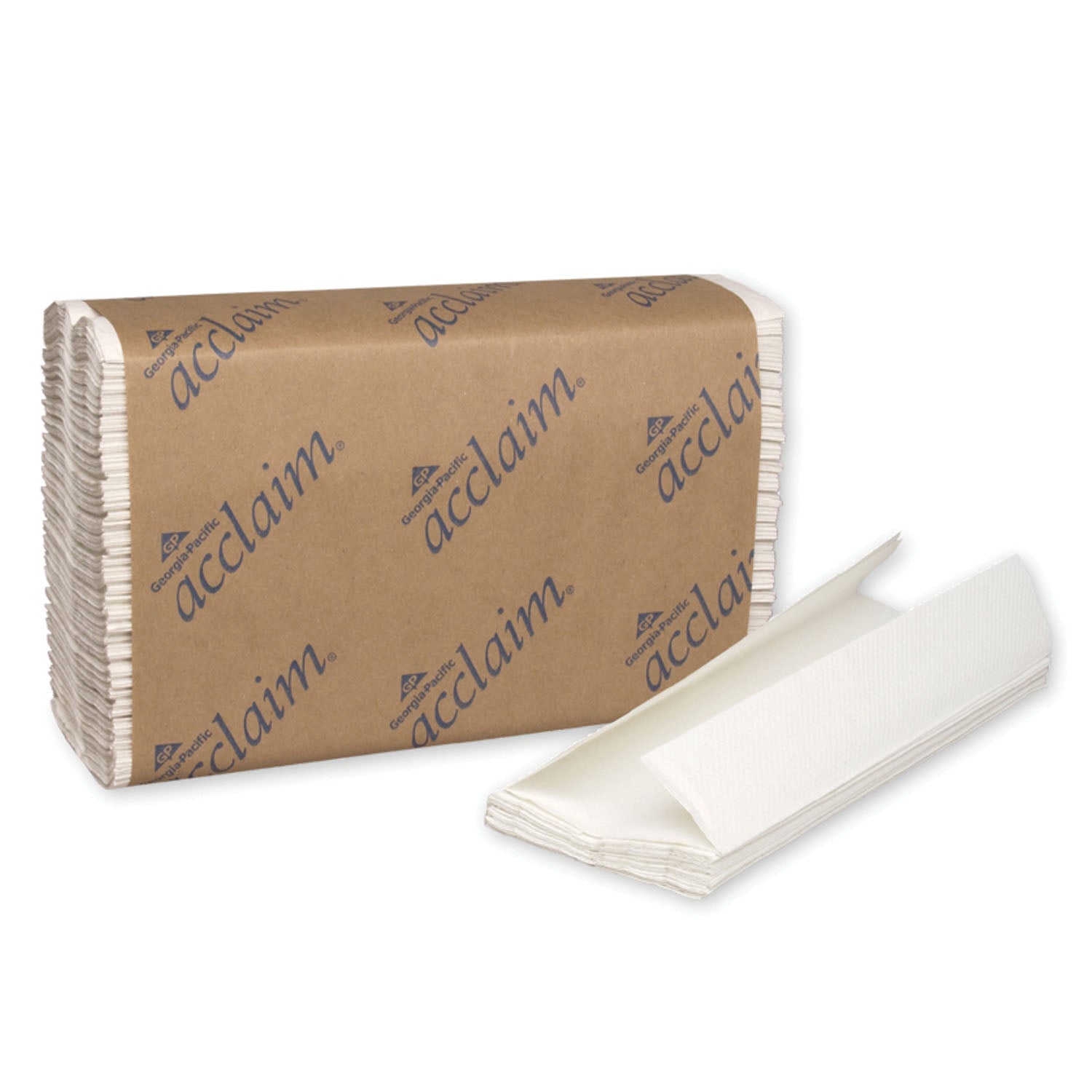 20603 - Georgia-Pacific Consumer Products - Toallas de papel plegadas en C, banda de papel, blancas, hojas de 26,5 x 34,5 cm, 240 unidades/paquete, 10 paquetes/caja (56 cajas/plt)