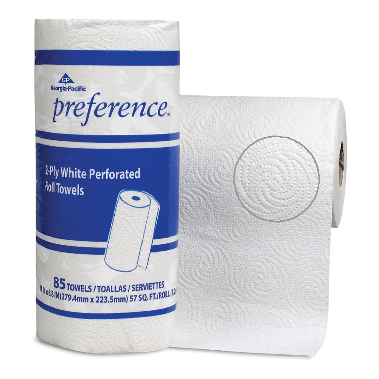 27385 - Georgia-Pacific Consumer Products - Jumbo Perforated Roll Towels,  White, 11" x 8.8" Sheets, 85 sht/rl, 30 rl/cs (24 cs/plt)    , cs