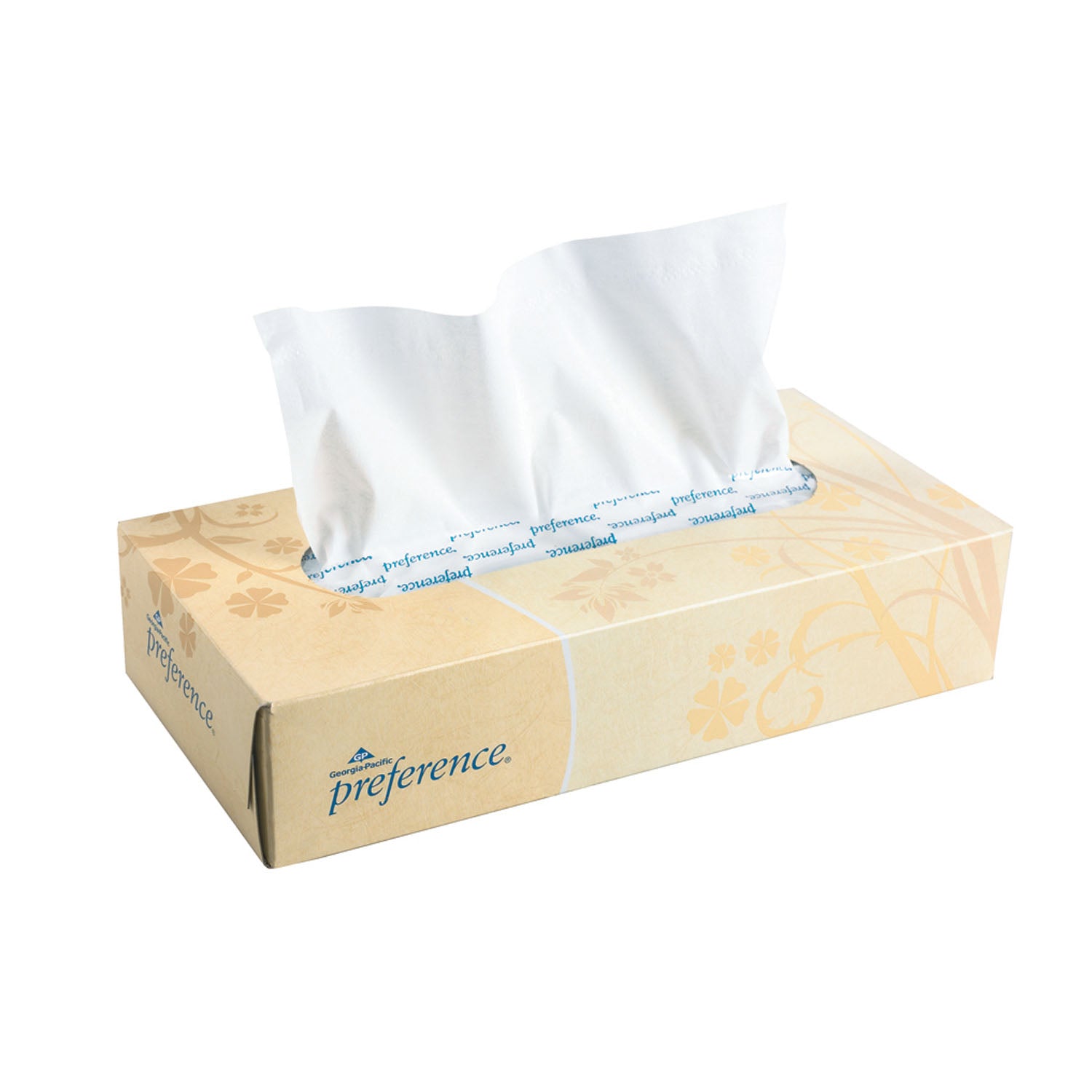 48100 - 喬治亞-太平洋消費品公司 - 面紙，扁平盒裝，白色，8.4英寸 x 7.5英寸，100張/盒，30盒/箱（48箱/托盤），箱裝