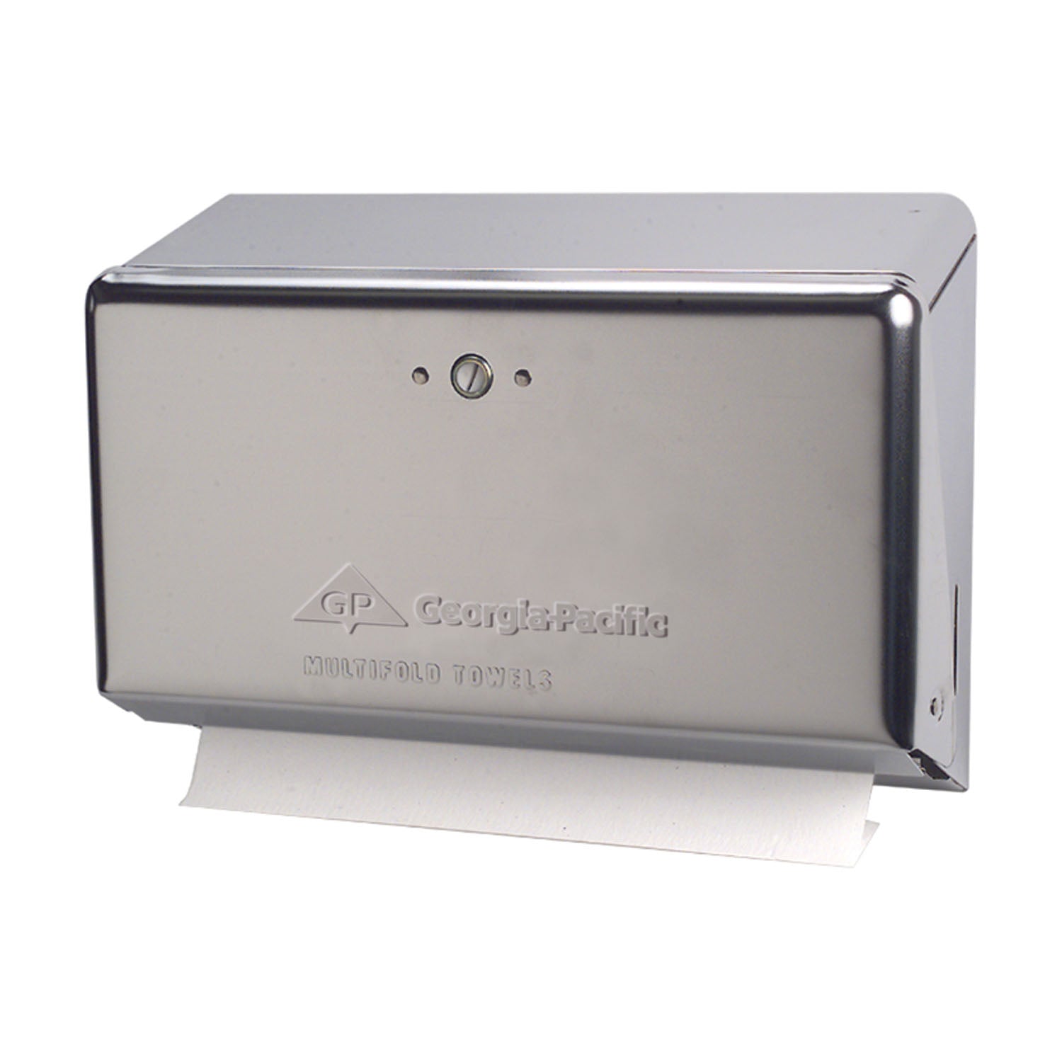 54720 - Georgia-Pacific Consumer Products - Chrome Multifold Space Saver Towel Dispenser, 4¼"W x 11.63"D x 8½"H, 1/cs (CS=EA) (Vendor MOQ 10 CS - Must buy in multiples of 10) (DROP SHIP ONLY)<img align="middle" src="/images/MOQ.png" border="0" title="MOQ