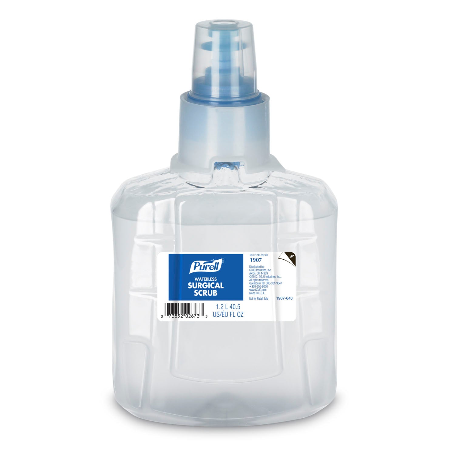 1907-02 - GOJO Industries, Inc. - Surgical Scrub, Waterless, LTX 1200mL, Clear, 2/cs (HAZMAT Fees Apply, cannot ship via Air or to AK, GU, HI, MP, PR, VI)  REQUIRES HAZMAT SHIPMENT , cs