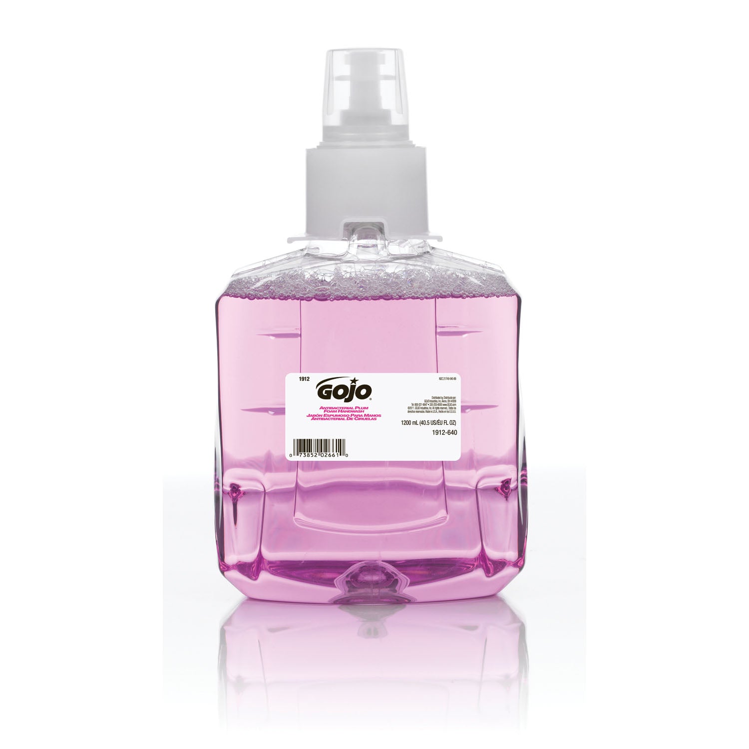 1912-02 - GOJO Industries, Inc. - Antibacterial Foam Handwash, 1200 ml, Clear, 2/cs    , cs