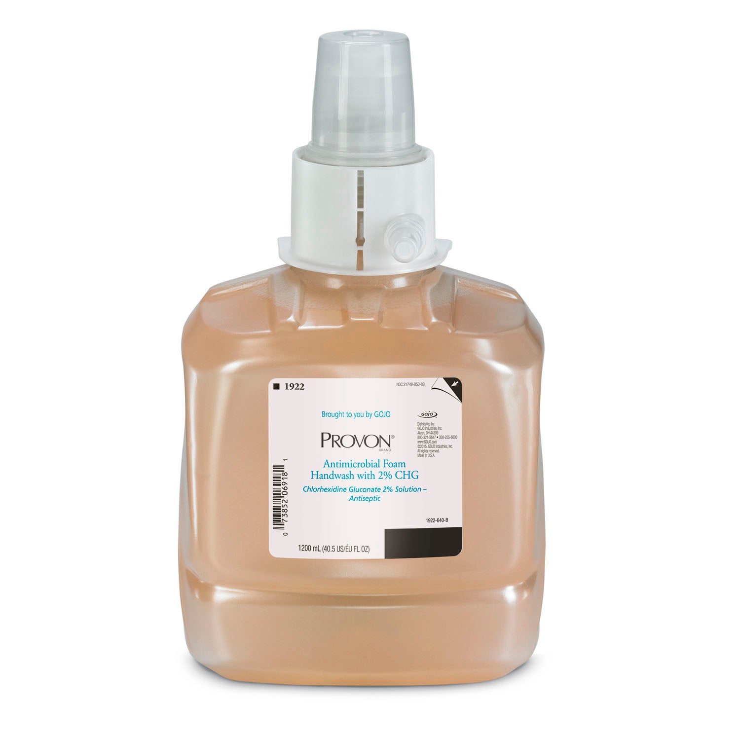 1922-02 - GOJO Industries, Inc. - PROVON® LTX™ 1200 mL, Foaming Antimicrobial Skin Cleanser with 2% CHG, 2/cs (252 cs/plt)    , cs