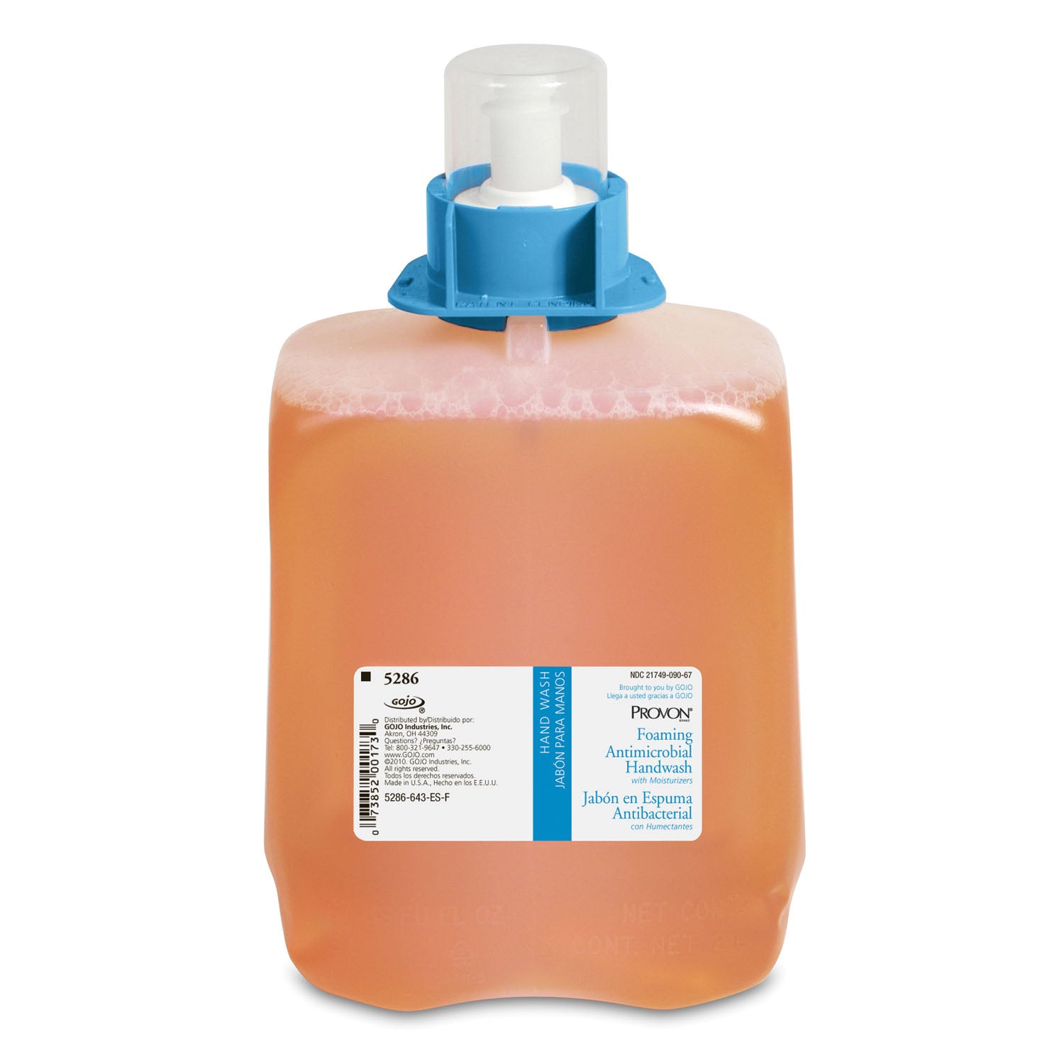 5286-02 - GOJO Industries, Inc. - FMX-20™ 泡棉抗菌洗手液，2000毫升，2瓶/箱，箱裝
