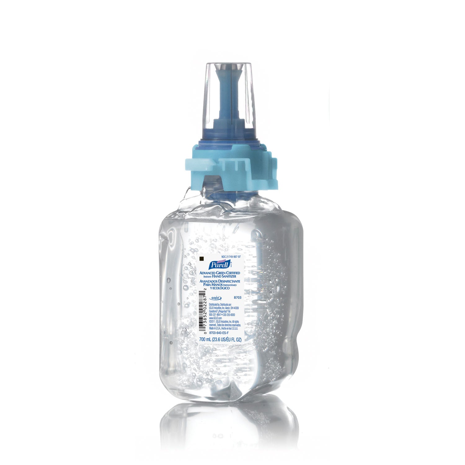 8703-04 - GOJO Industries, Inc. - Desinfectante de manos instantáneo ADX™, 700 ml, 4/caja (091224) (Se aplican tarifas HAZMAT, no se puede enviar por aire ni a AK, GU, HI, MP, PR, VI), caja