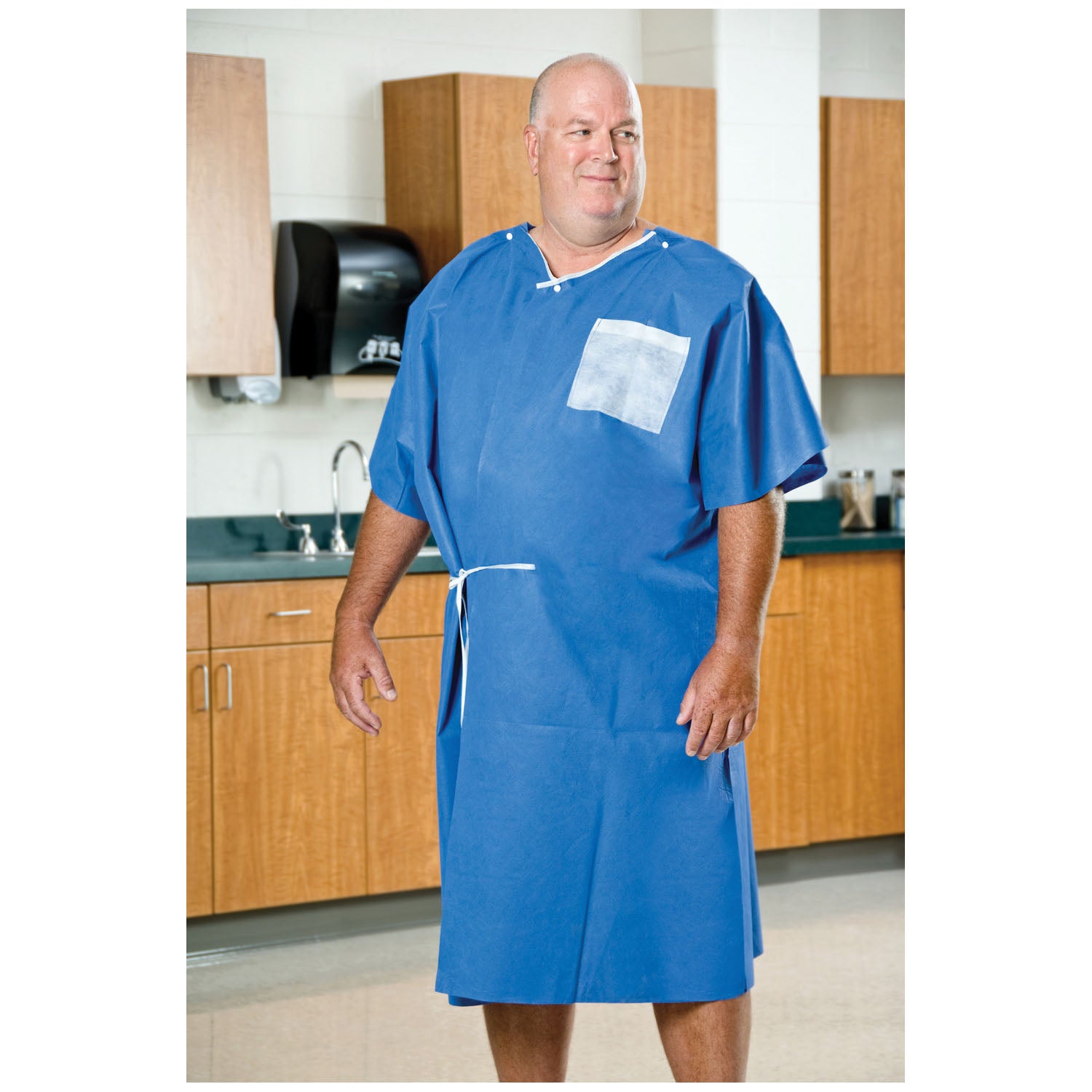 50756 - Graham Medical - AmpleWear® 防護服，40 英寸 x 50 英寸，藍色，最大尺寸 9x，25 件/箱，箱裝