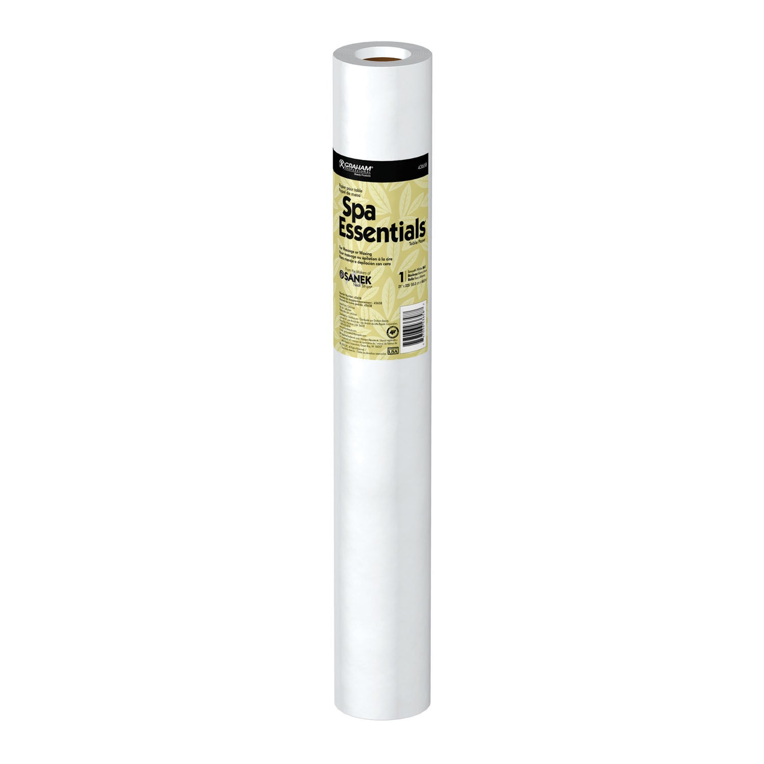 51824 - Graham Medical - Papel de depilación suave SpaEssentials®, 27" x 225 pies, blanco, 12 rollos/caja (45 cajas/plt)