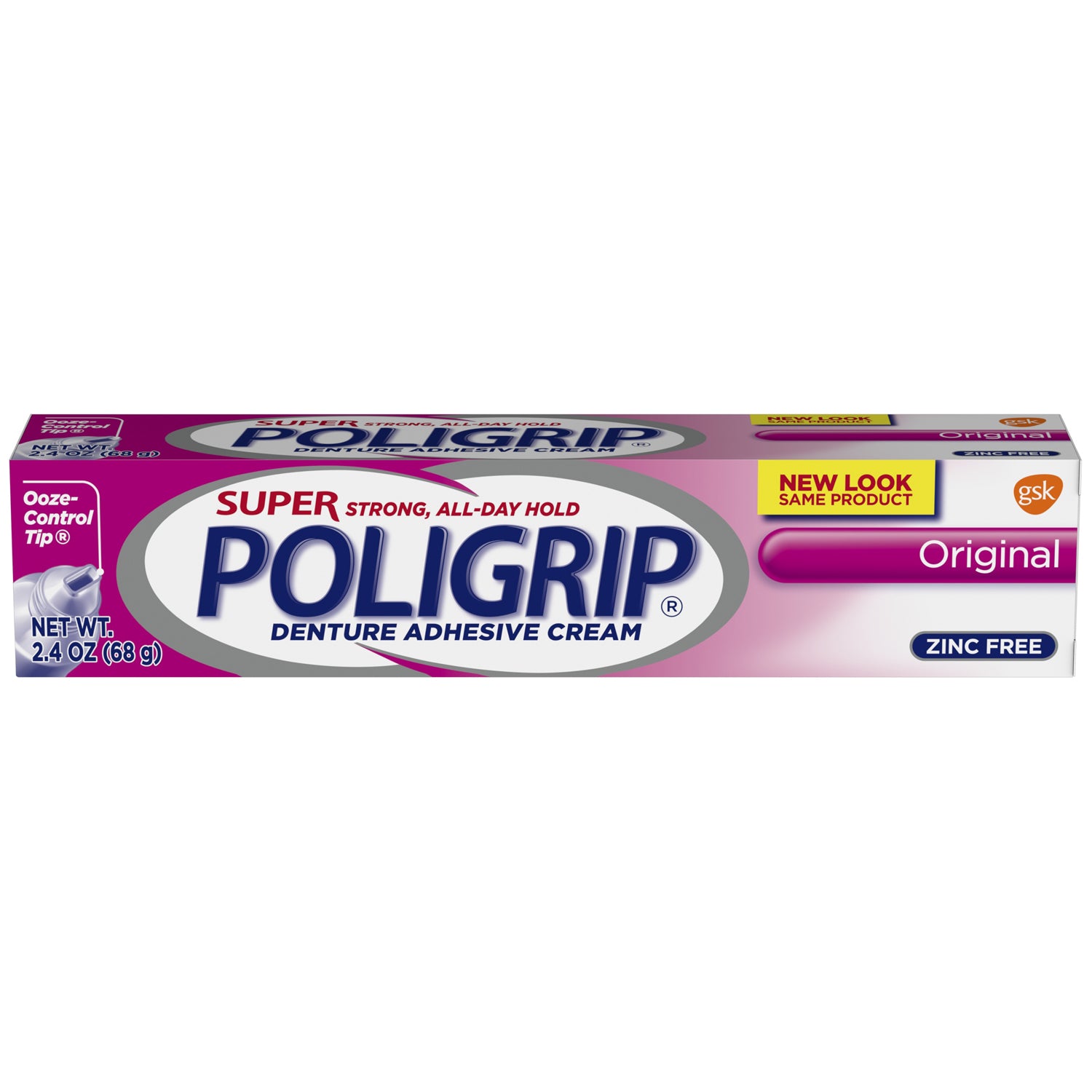005455 - Haleon US Services Inc. - Super Poligrip® Original Denture Adhesive Cream, 2.4 oz. tube, 6/pkg, 4 pkg/cs (24 tubes total) (Available for sale in US only) (Products cannot be sold on Amazon.com or any other third Party sites.)    , cs