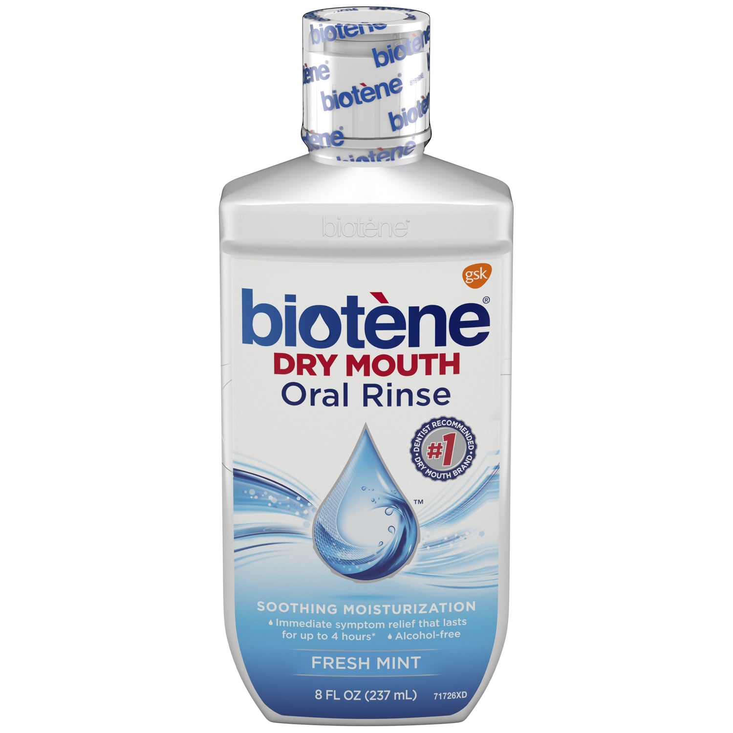 60000000025942 - Haleon US Services Inc. - Biotene Dry Mouth Oral Rinse, Fresh Mint, 8 oz. bottle, 3/pkg, 4 pkg/cs (12 bottles total) (Available for sale in US only) (Products cannot be sold on Amazon.com or any other third Party sites.) (Item is Non-Ret