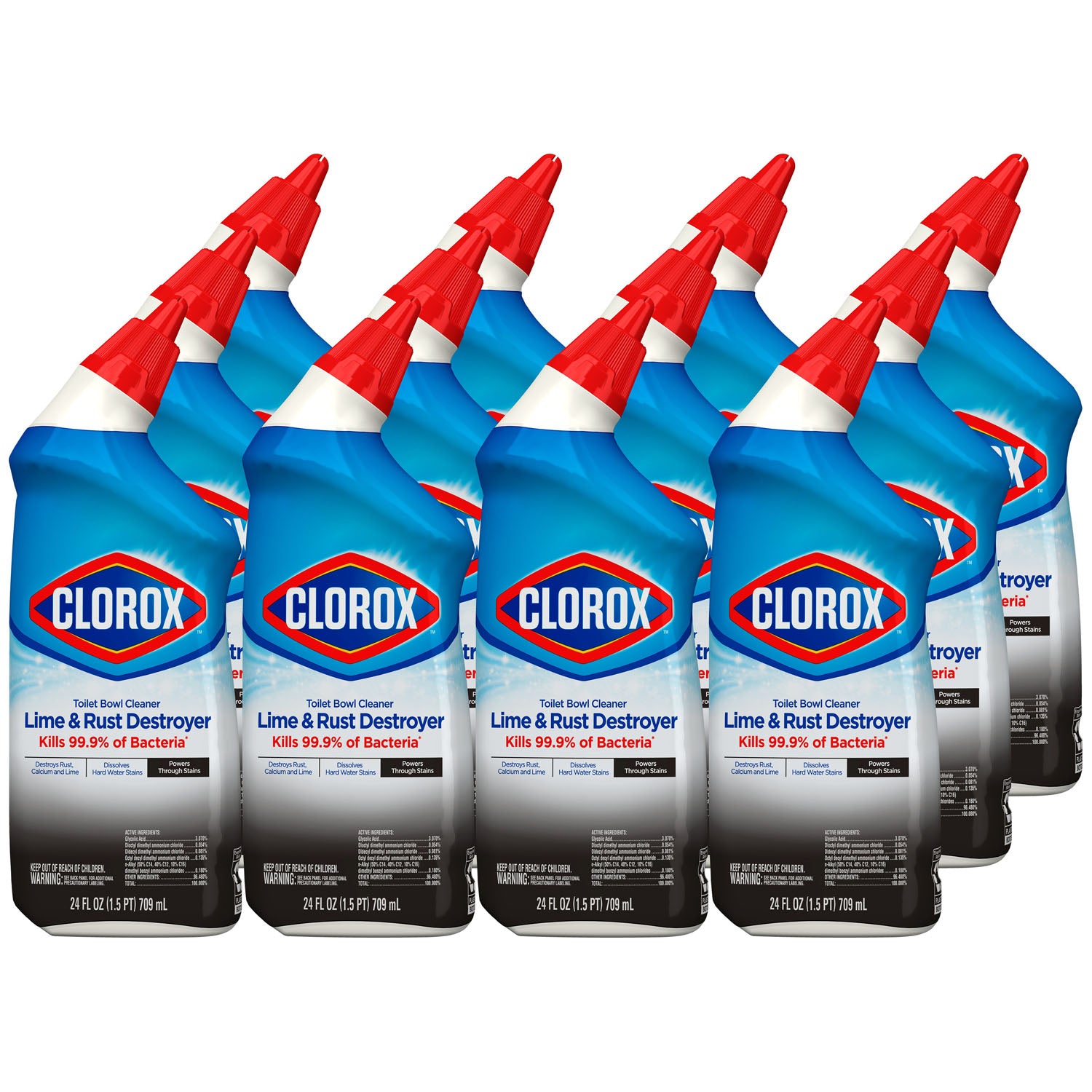 00275 - Clorox Sales Company - Limpiador de inodoros Clorox™, destructor de cal y óxido, 24 onzas líquidas, 12 unidades (solo EE. UU. continentales), caja