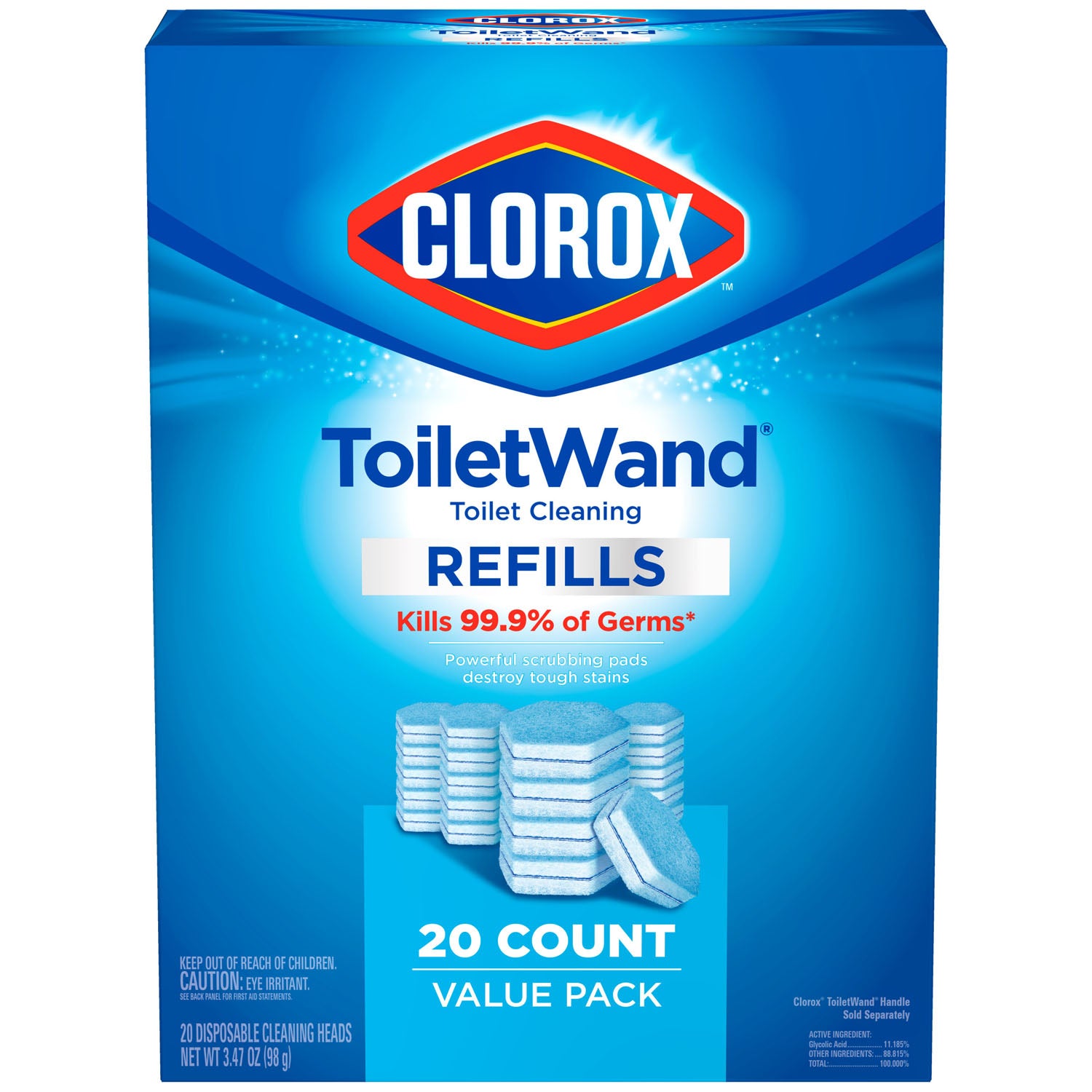 31049 - Clorox Sales Company - Clorox® ToiletWand® Disinfecting Refill Disposable Wand Heads, 20 Count, 4/cs (Continental US Only)    , cs