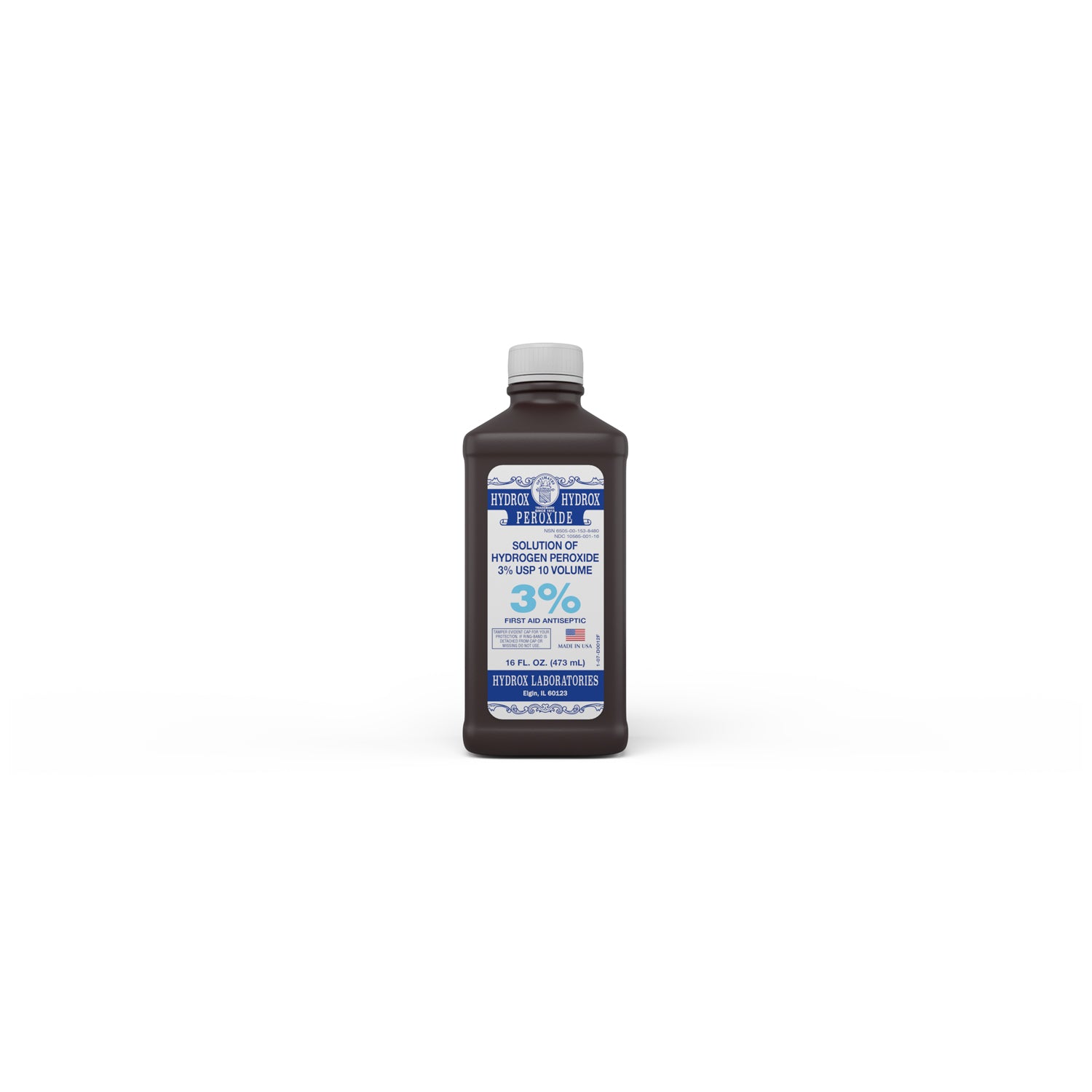 D0012 - Hydrox Laboratories - Hydrogen Peroxide 3%, 16 oz, 12 btl/cs (176 cs/plt) (US Only)     , cs