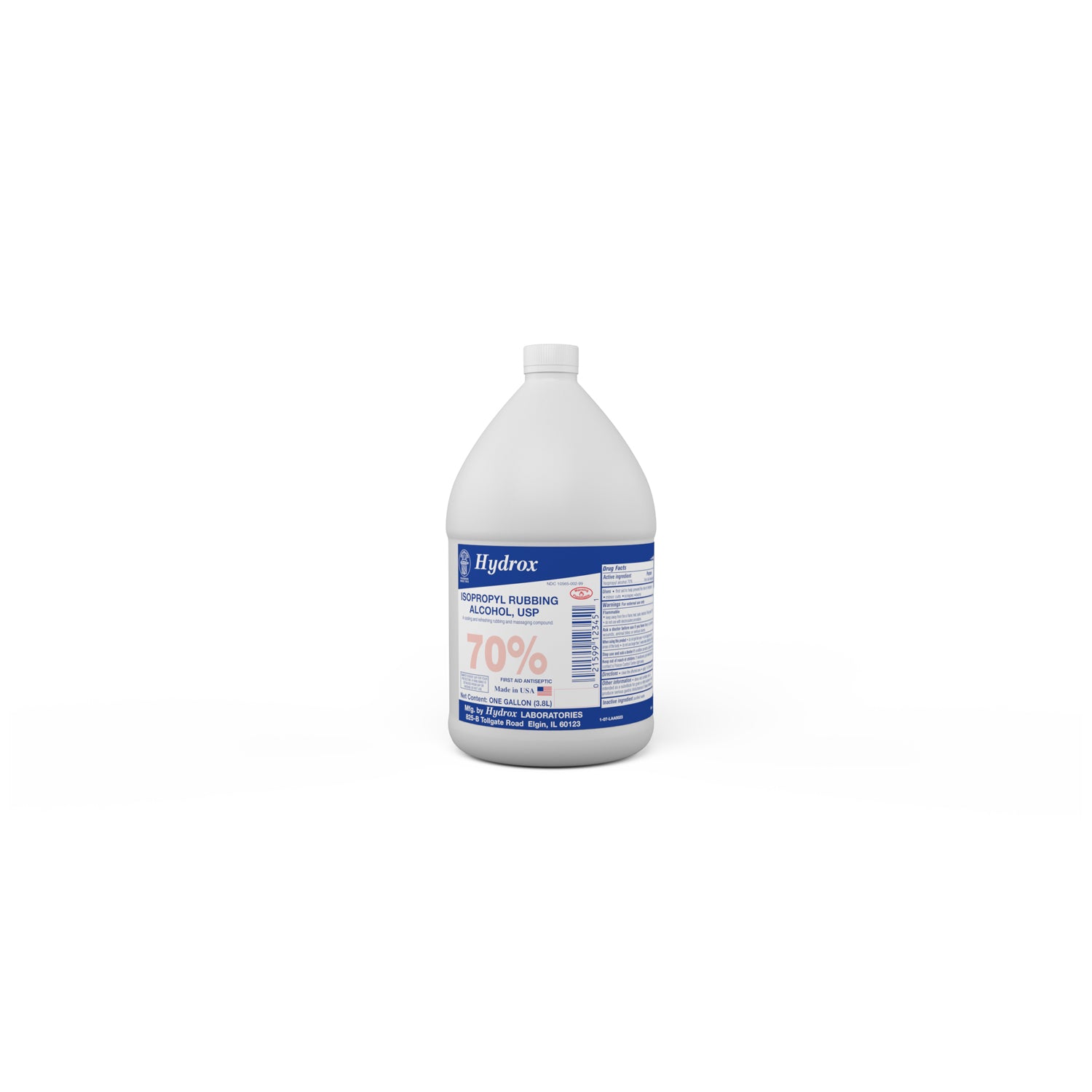 A0023 - Hydrox Laboratories - Isopropyl Rubbing Alcohol 70%, USP, 128 oz, 4 btl/cs (45 cs/plt) (US Only) (HAZMAT Fees Apply, cannot ship via Air or to AK, GU, HI, MP, PR, VI)  REQUIRES HAZMAT SHIPMENT , cs