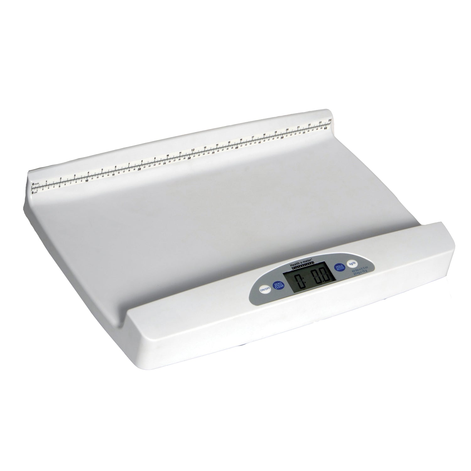 553KL - Pelstar LLC/Health o meter Professional Scales - Digital Tray Scale, Pediatric, Capacity: 44 lb/20 kg, Tray Dimensions: 24 7/8" x 13", EMR Connectivity via USB, (6) AA Batteries (included) or AC Adapter (not included), Built-in Measuring Tape & M