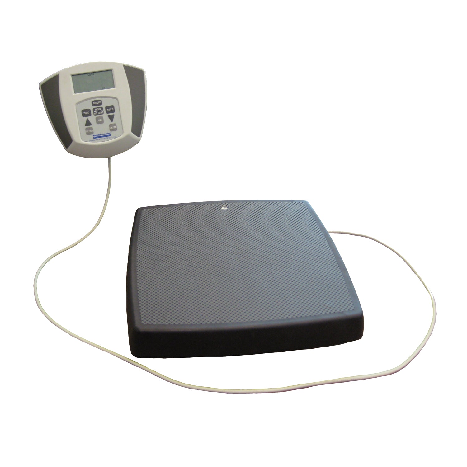 752KL - Pelstar LLC/Health o meter Professional Scales - Digital Scale, Heavy Duty, Remote Display, Capacity: 660 lb/300kg , Resolution 0.2 lb/0.1kg, Platform Dimension: 14¼"W x 14¼"D x 2 5/8" H, 120V Adapter (included) or (6) C-Cell Batteries (not inclu