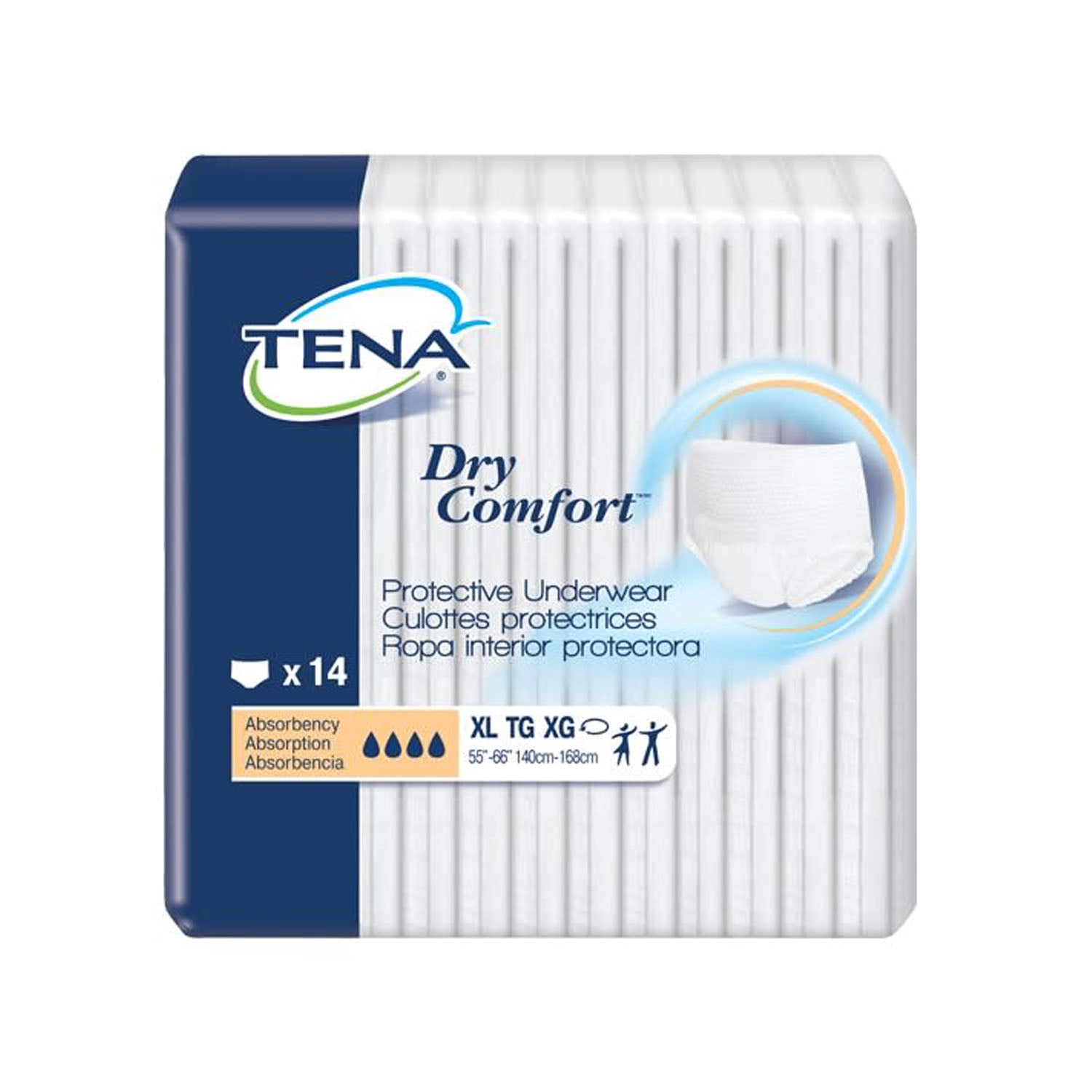 72424 - Essity Health &amp; Medical Solutions - 防護內褲，男女通用，加大碼，臀圍 55 英寸 - 66 英寸，白色，14 條/包，4 包/箱（僅限美國大陸地區），箱裝