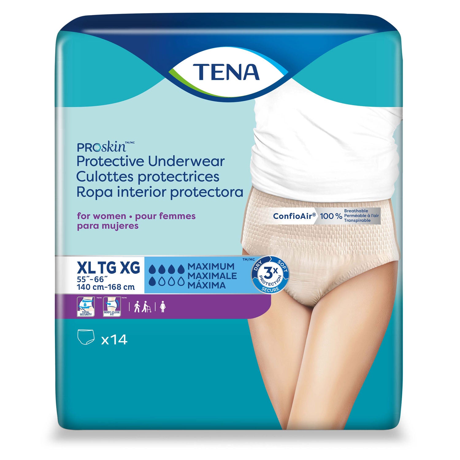 73040 - Essity Health & Medical Solutions - Protective Underwear, Women, X-Large, 55" - 66" Hip Size, Nude, 14/pk, 4 pk/cs (Continental US Only)    , cs