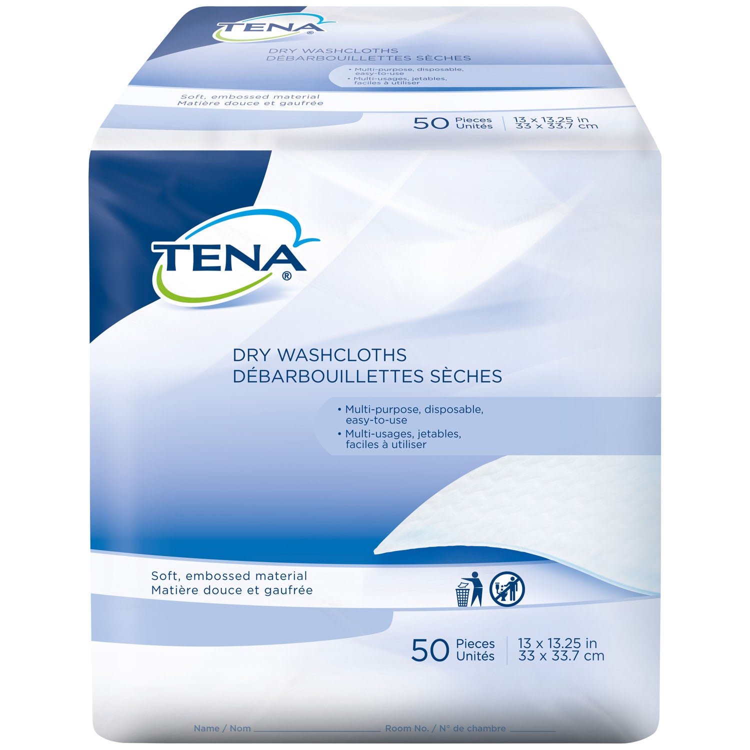 74500 - Essity Health & Medical Solutions - Washcloth, 13" x 13.25", 50/pk, 16 pk/cs (Continental US Only)    , cs