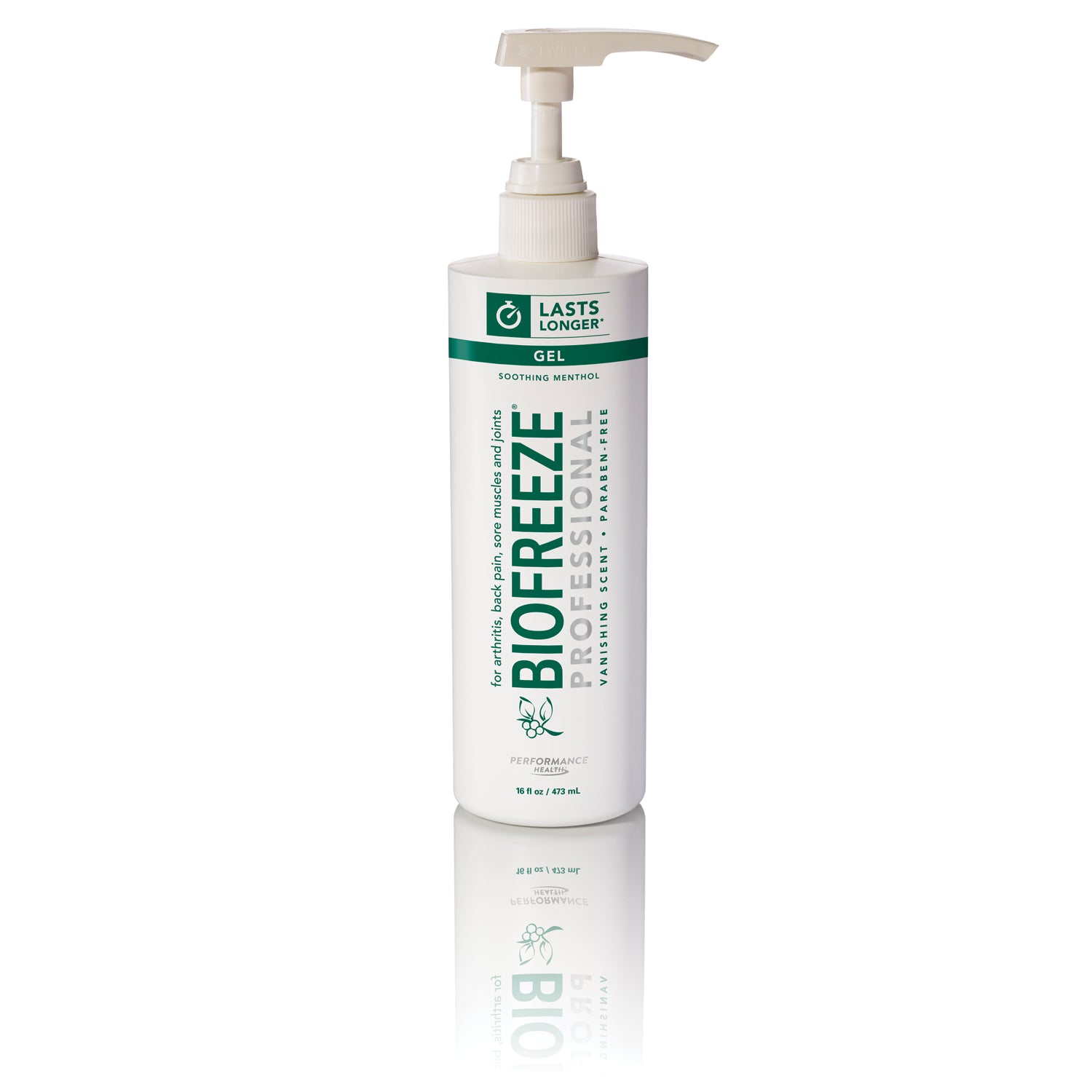 13425 - RB Health LLC - Biofreeze® Professional, 16 oz Gel Pump, Green, 24/cs (Cannot be sold to retail outlets and/ or Amazon) (091787) (US Only) (HAZMAT Fees Apply, cannot ship via Air or to AK, GU, HI, MP, PR, VI)  REQUIRES HAZMAT SHIPMENT , cs